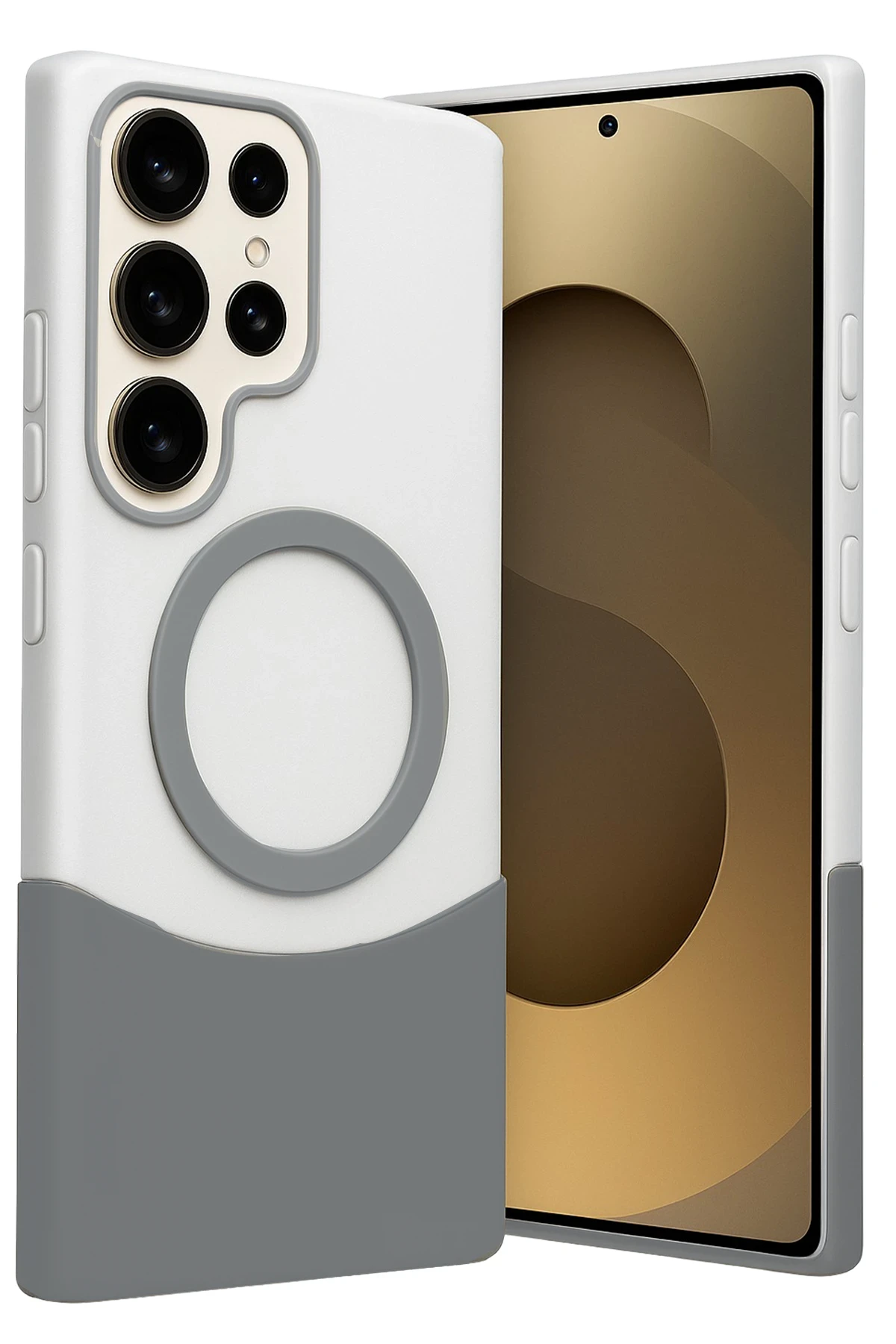 Samsung Galaxy S23 Ultra Velar Magsafe Kapak - Natural Grey