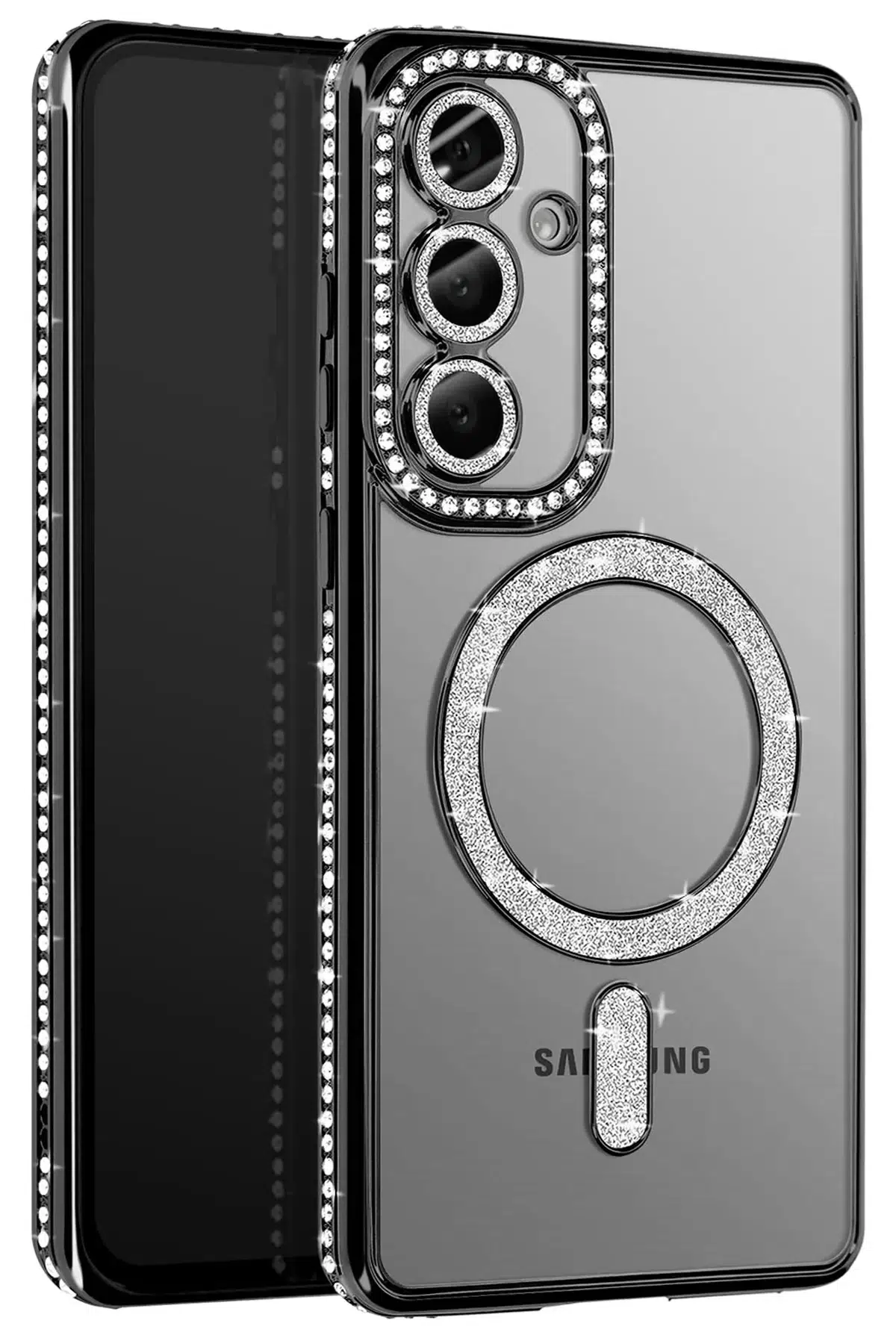 Fuchsia Samsung Galaxy S26 ile Uyumlu Joke Simli Magneticsafe Kılıf - Siyah