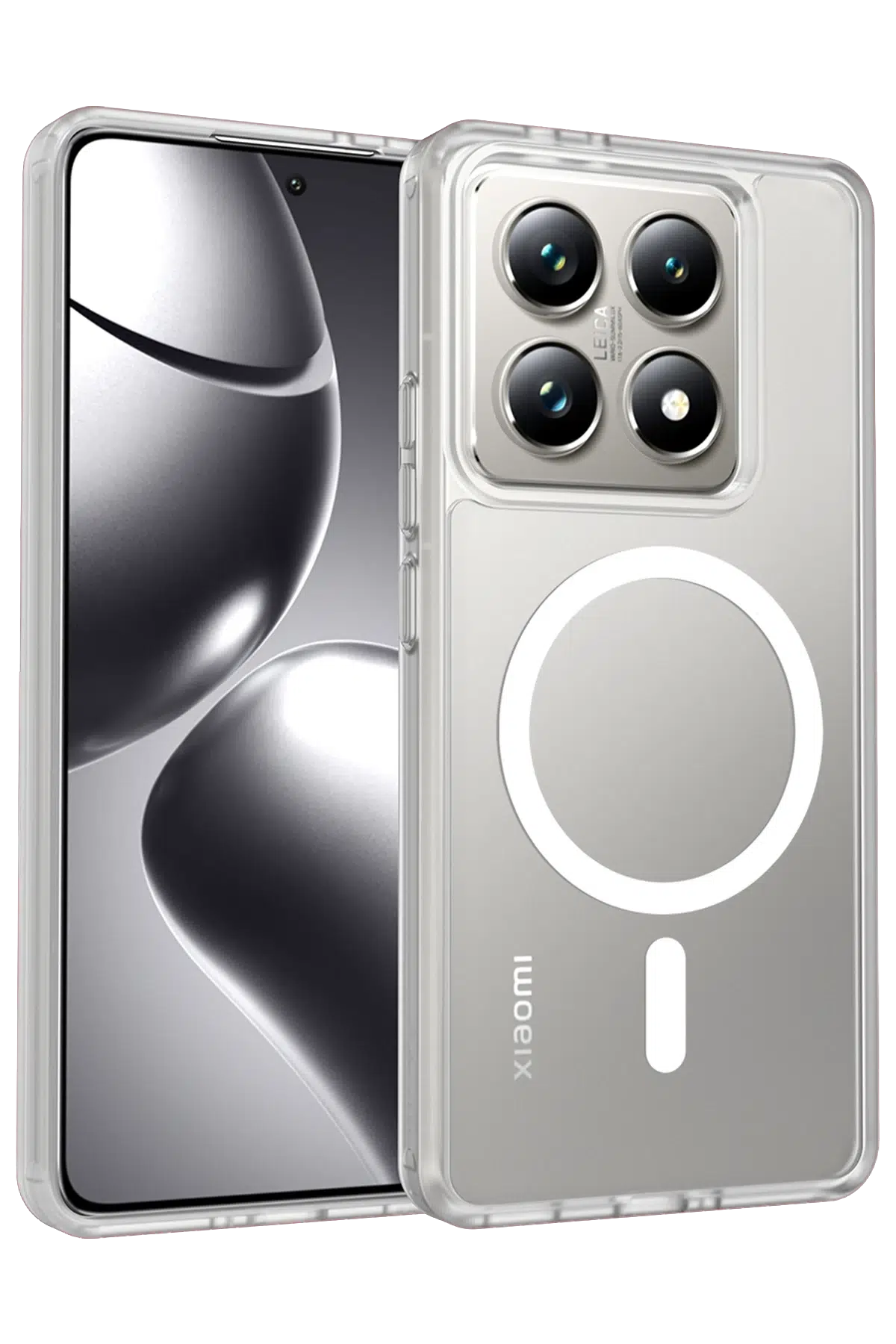 Fuchsia Xiaomi Mi 14T Pro ile Uyumlu Jota Kablosuz Şarj Özellikli Kapak - Şeffaf