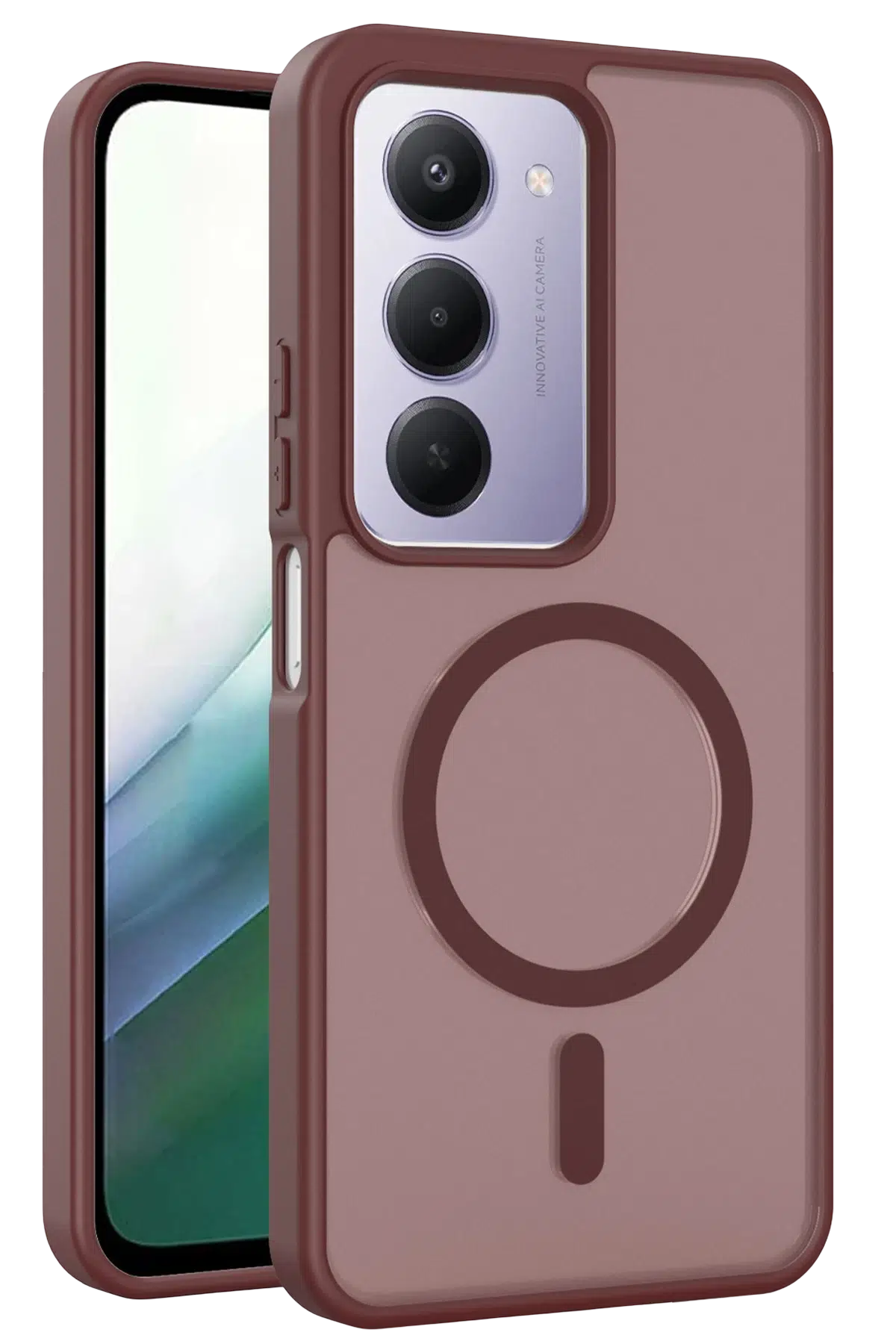 Fuchsia Xiaomi Redmi 15 4G ile Uyumlu Jota Magsafe Kapak - Bordo