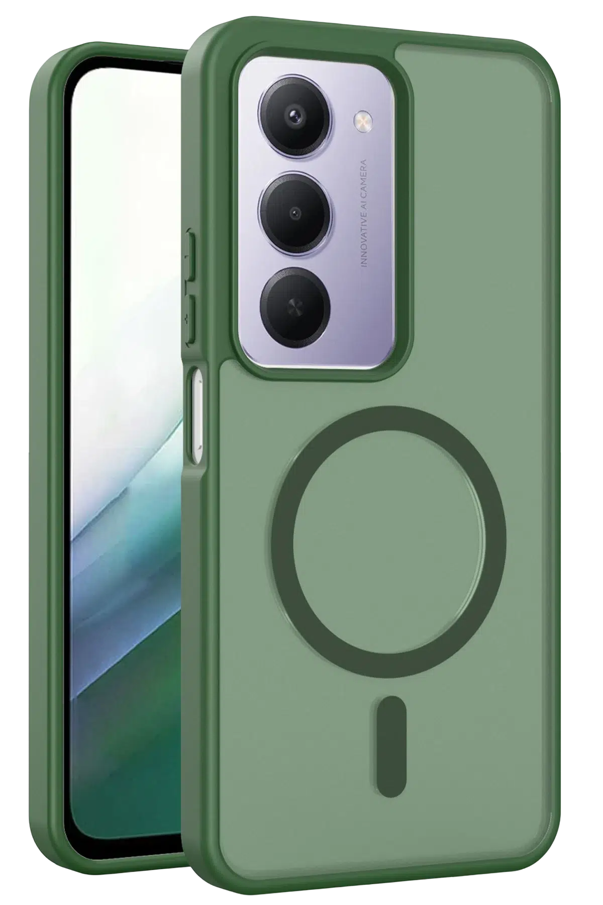 Fuchsia Xiaomi Redmi 15 4G ile Uyumlu Jota Magsafe Kapak - Koyu Yeşil