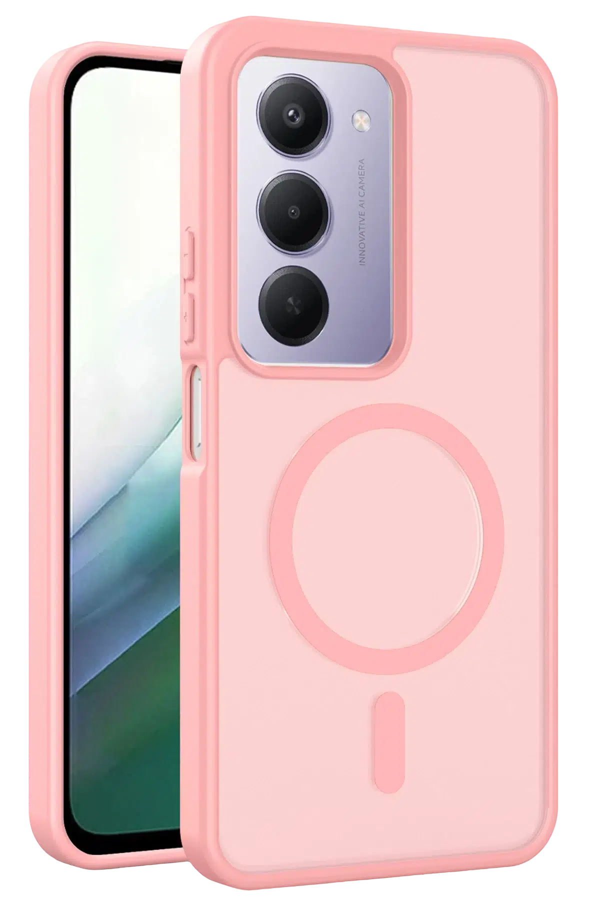 Fuchsia Xiaomi Redmi 15 4G ile Uyumlu Jota Magsafe Kapak - Pudra