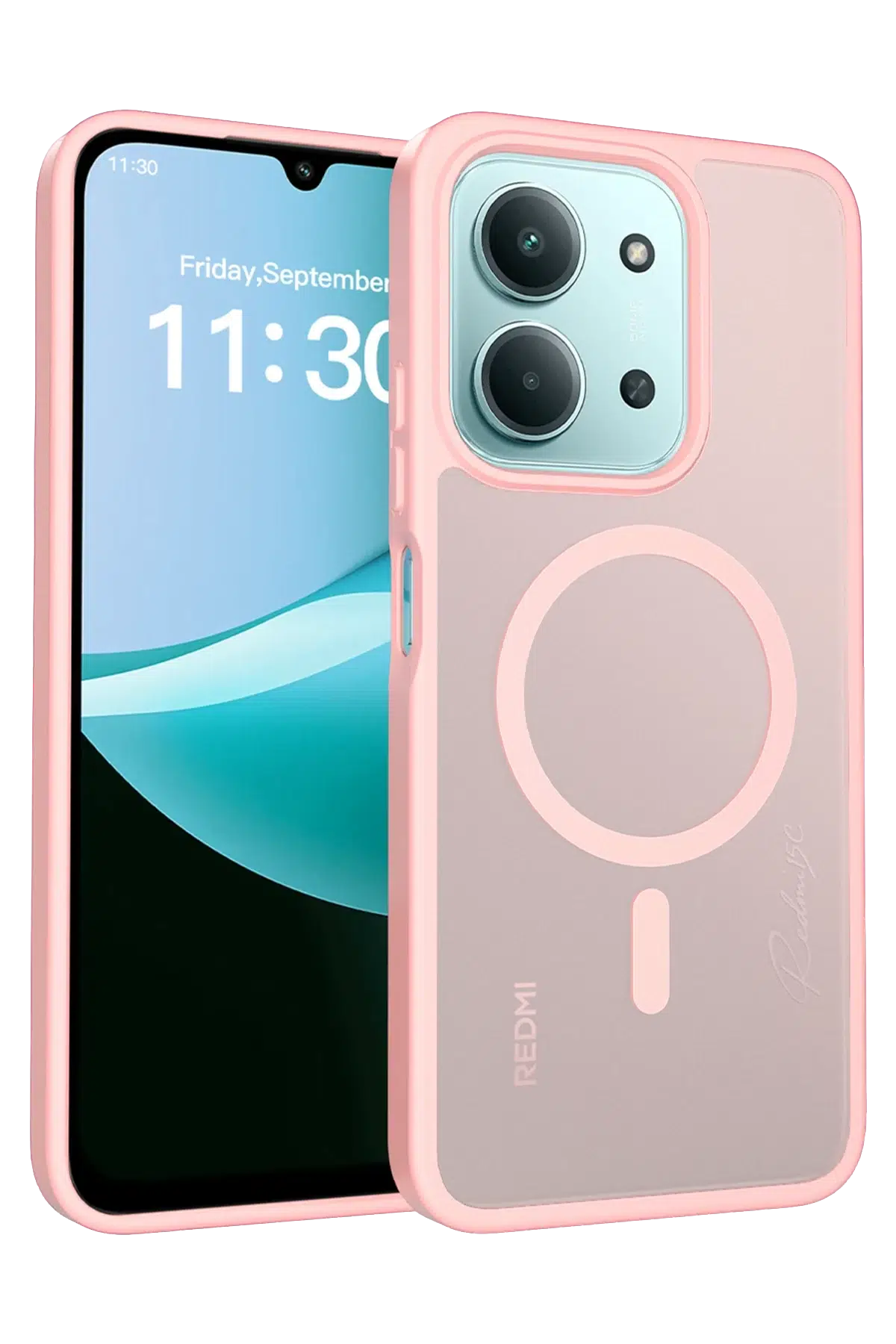 Fuchsia Xiaomi Redmi 15C 4G ile Uyumlu Jota Kablosuz Şarj Özellikli Kapak - Pudra