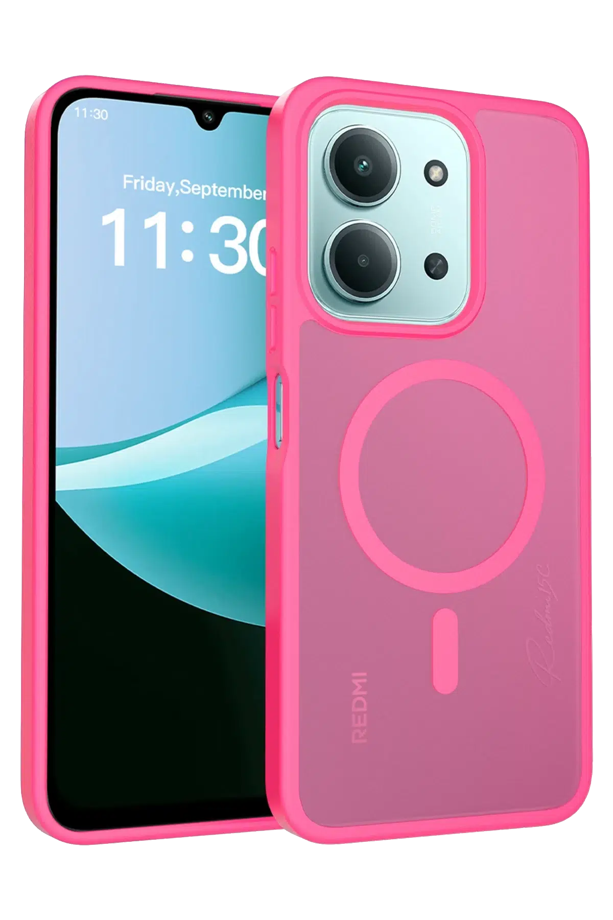 Fuchsia Xiaomi Redmi 15C 4G ile Uyumlu Jota Kablosuz Şarj Özellikli Kapak - Rose