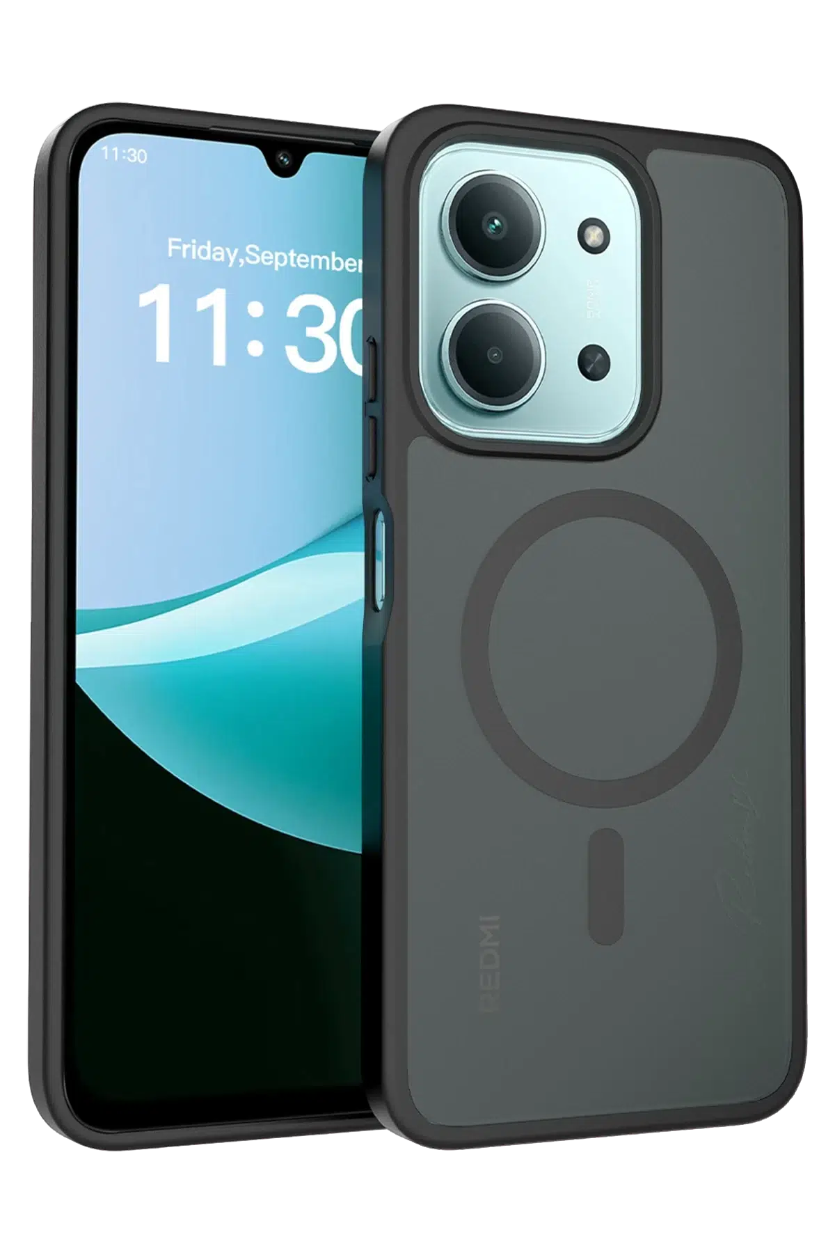 Fuchsia Xiaomi Redmi 15C 4G ile Uyumlu Jota Kablosuz Şarj Özellikli Kapak - Siyah