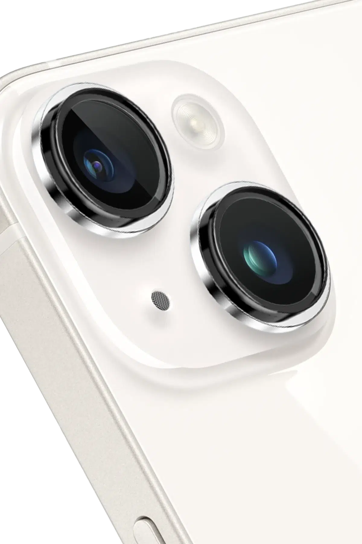 Keephone Apple iPhone 14 Capital Alüminyum AR Kamera Lens Koruyucu - Gümüş