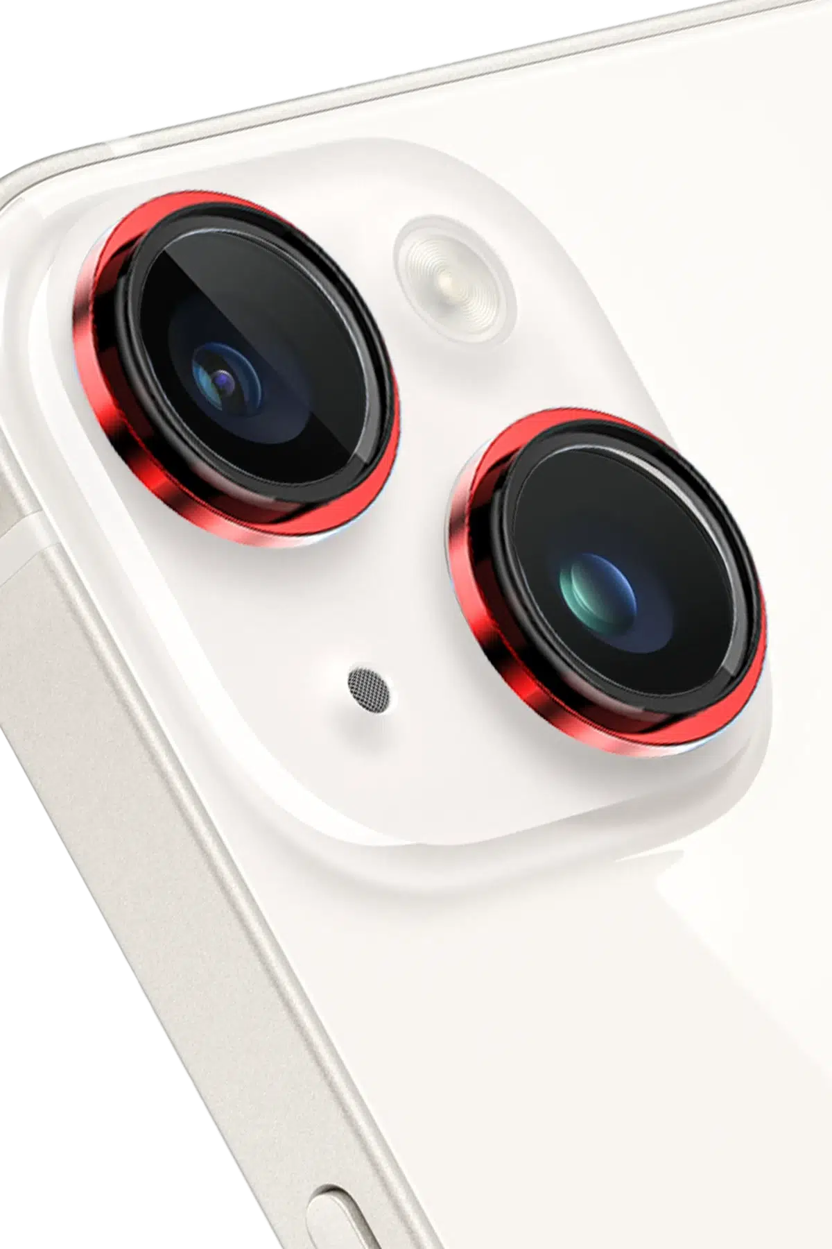 Keephone Apple iPhone 14 Capital Alüminyum AR Kamera Lens Koruyucu - Kırmızı