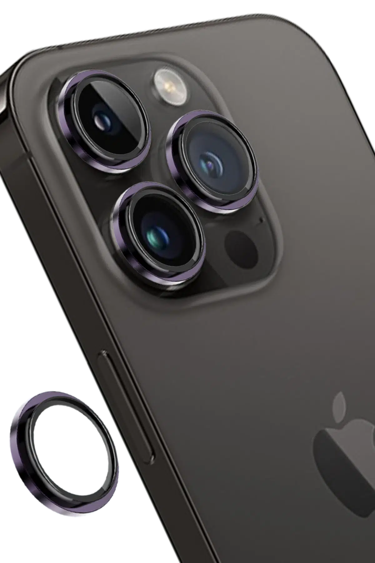 Keephone Apple iPhone 14 Pro Max Capital Alüminyum AR Kamera Lens Koruyucu - Mor