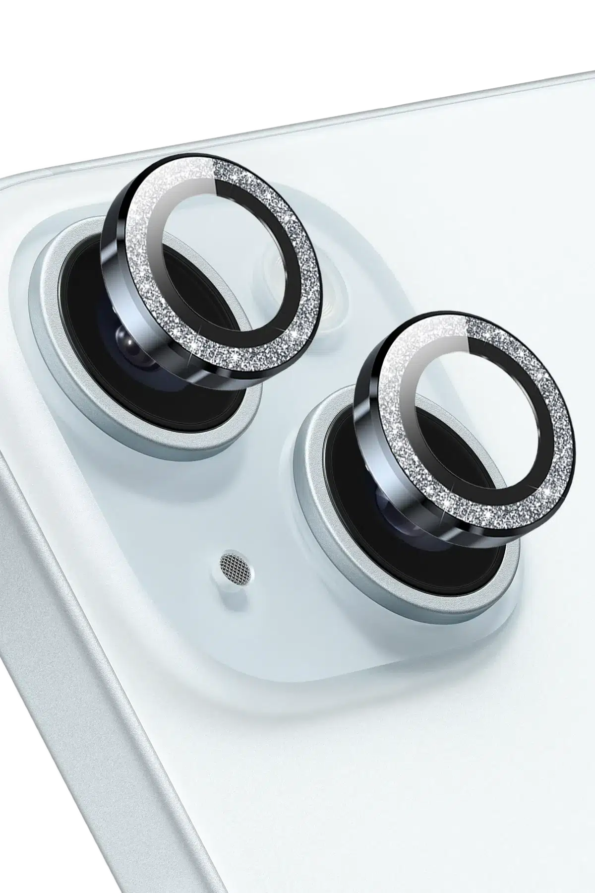 Keephone Apple iPhone 15 Maria Simli Kamera Lens Koruyucu - Açık Mavi