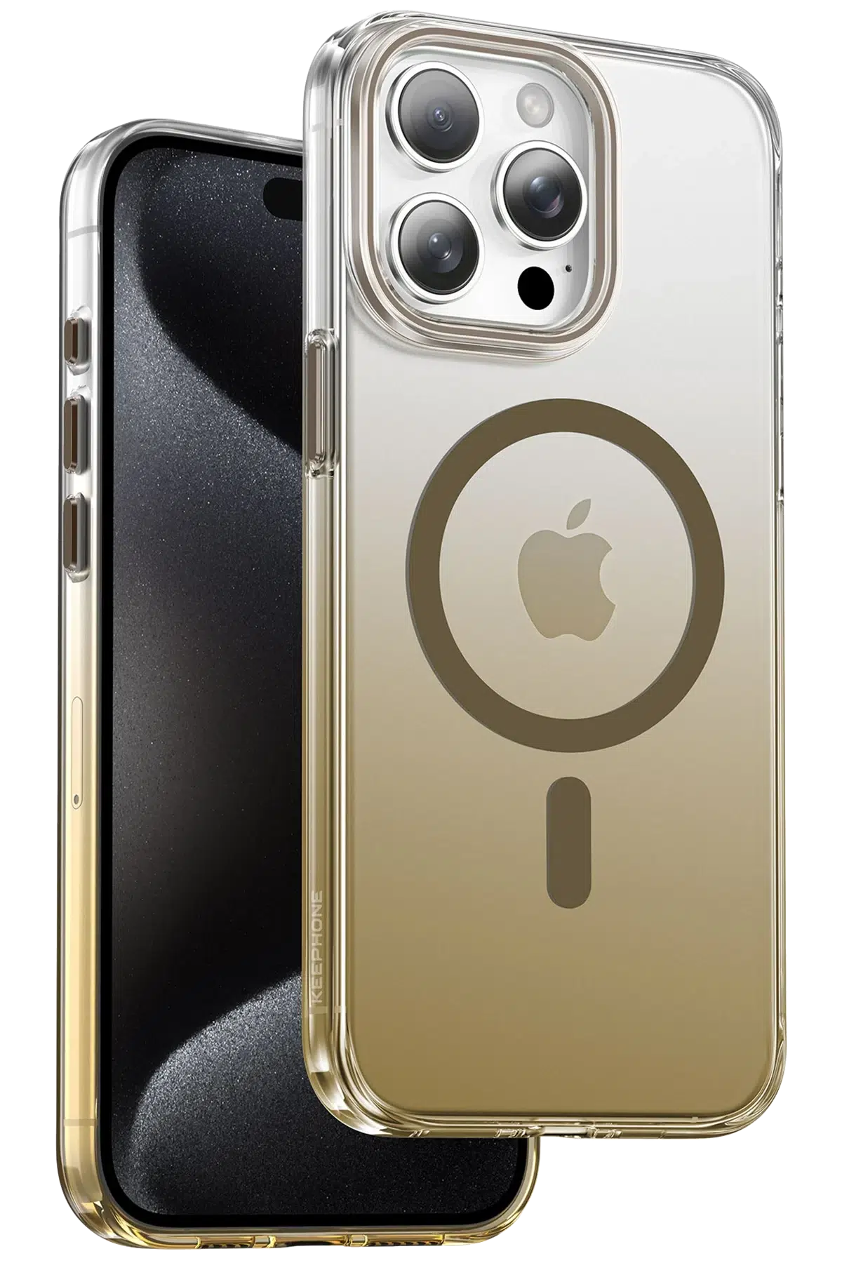 Keephone Apple iPhone 15 Pro Max Aurora Pro Magsafe Kılıf - Titan Gold