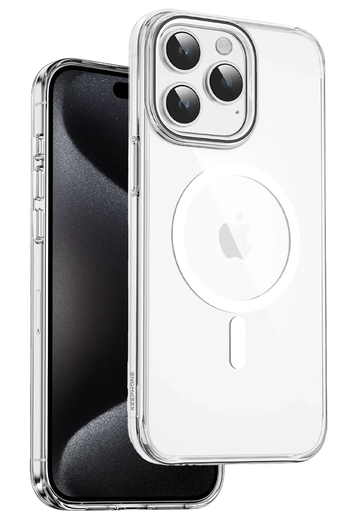 Keephone Apple iPhone 15 Pro Max Aurora Şeffaf Magsafe Kılıf - Şeffaf