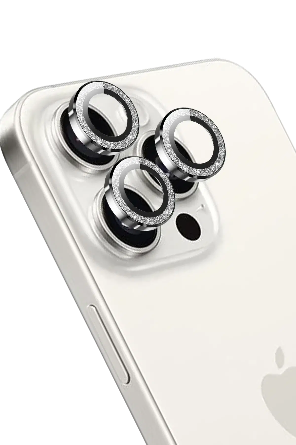 Keephone Apple iPhone 15 Pro Max Maria Simli Kamera Lens Koruyucu - Gümüş