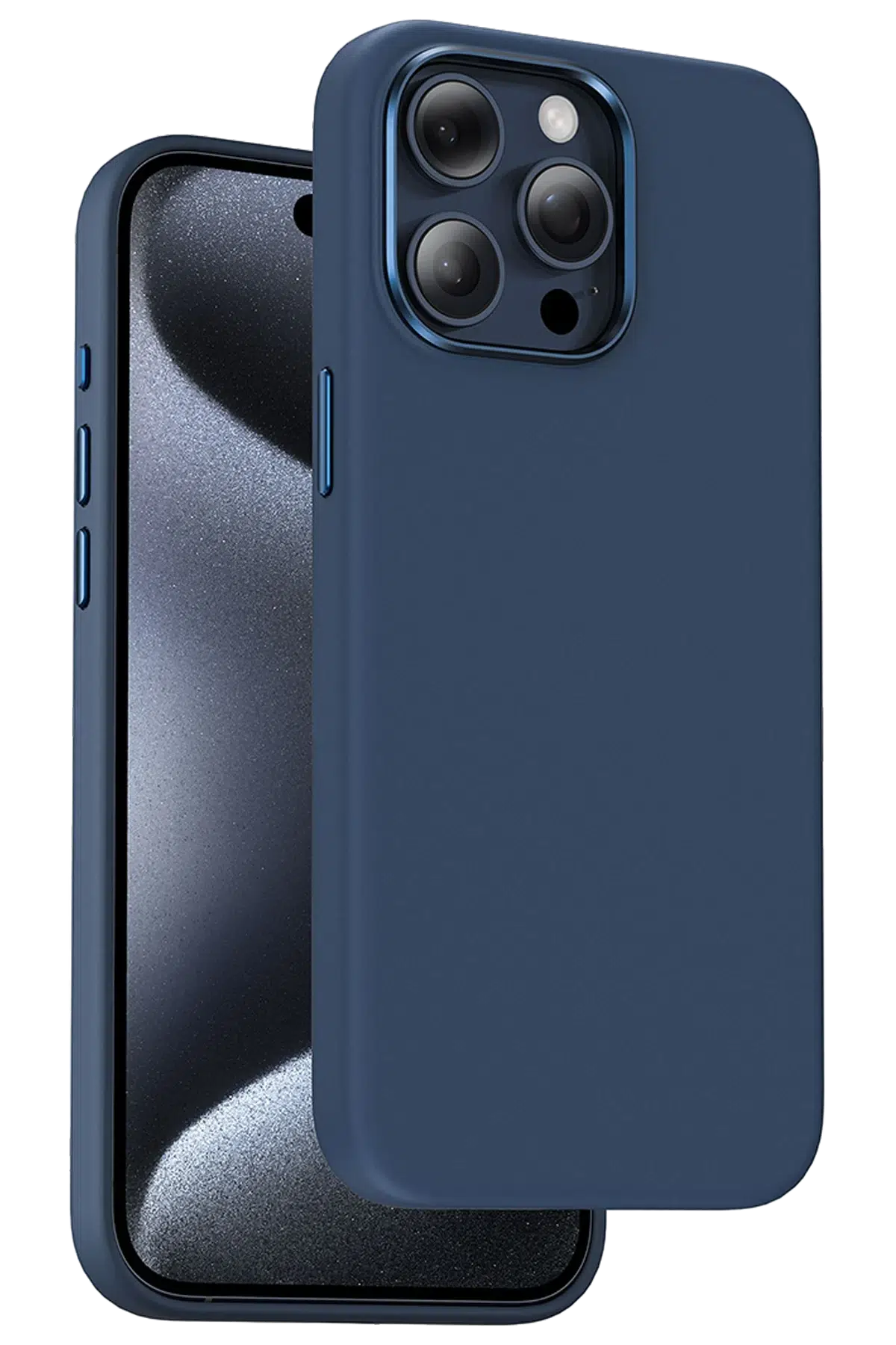 Keephone Apple iPhone 15 Pro Max Rosana Silikon Kılıf - Mavi