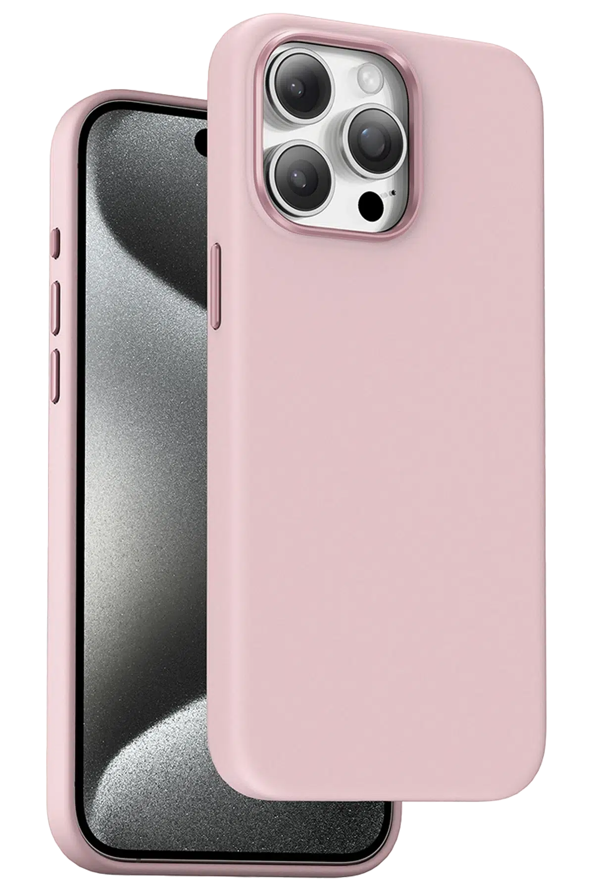 Keephone Apple iPhone 15 Pro Max Rosana Silikon Kılıf - Pembe