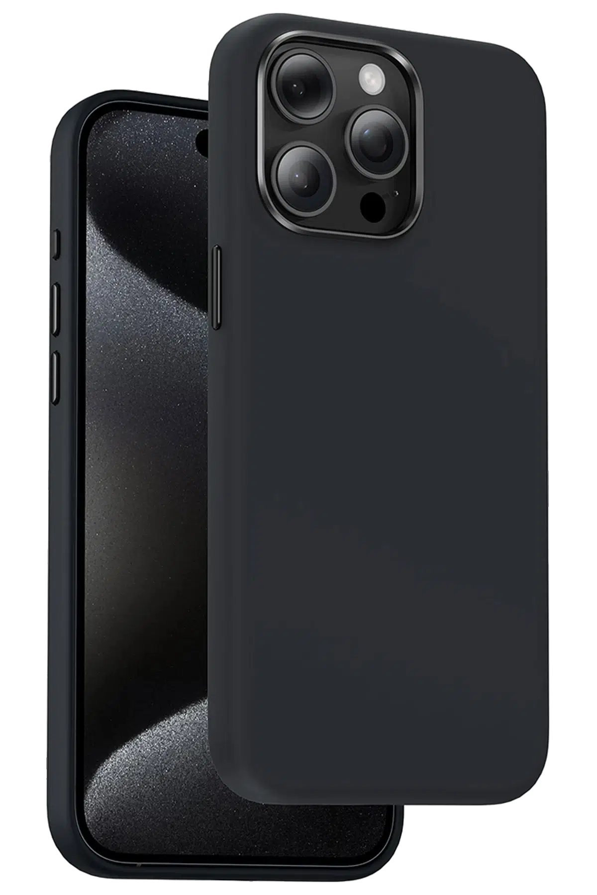 Keephone Apple iPhone 15 Pro Max Rosana Silikon Kılıf - Siyah