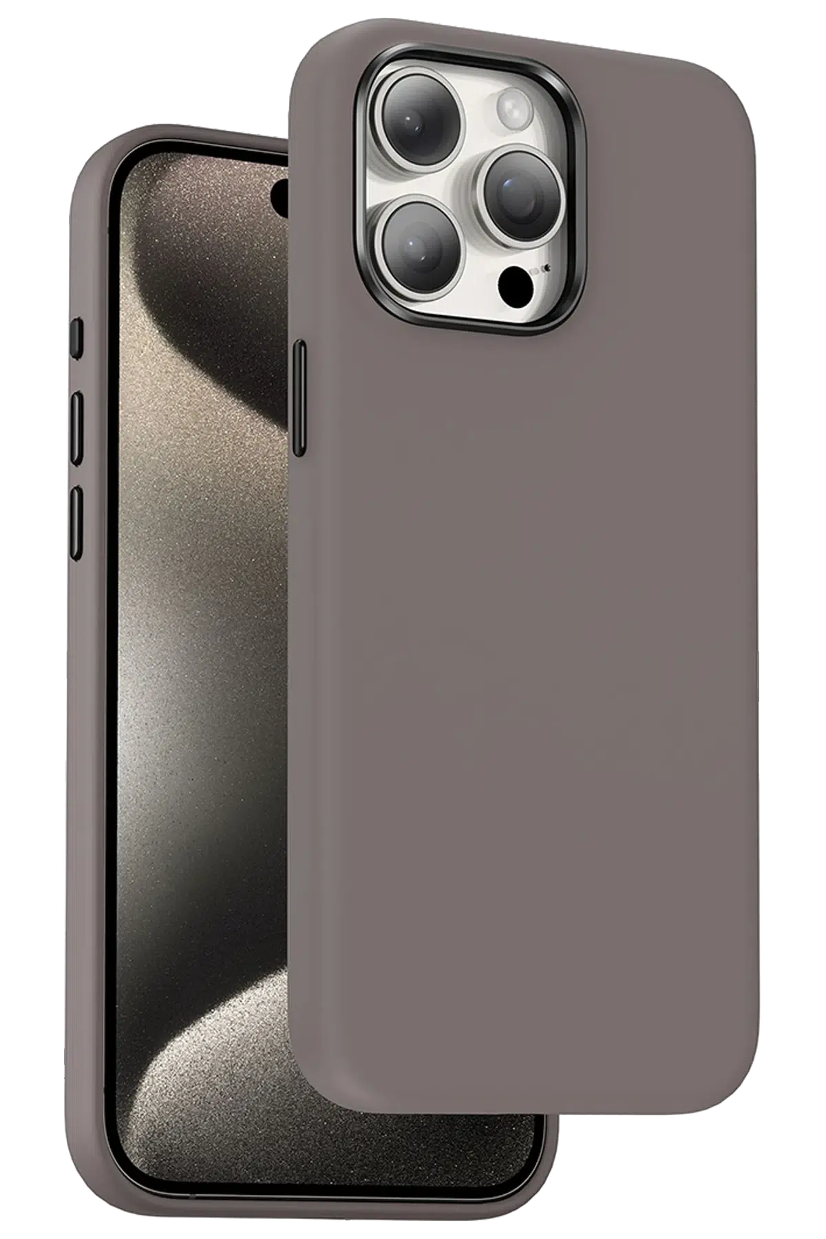 Keephone Apple iPhone 15 Pro Max Rosana Silikon Kılıf - Titan Gri
