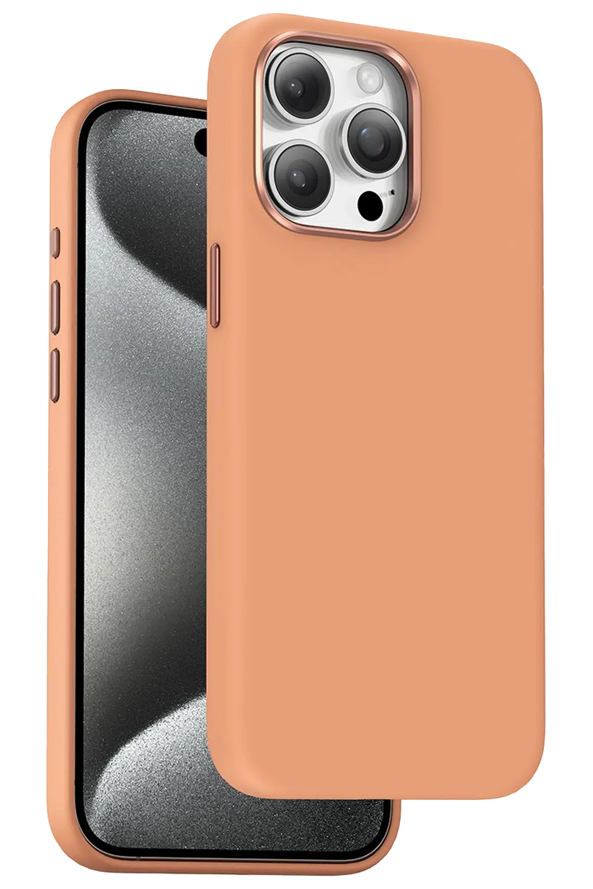 Keephone Apple iPhone 15 Pro Max Rosana Silikon Kılıf - Turuncu