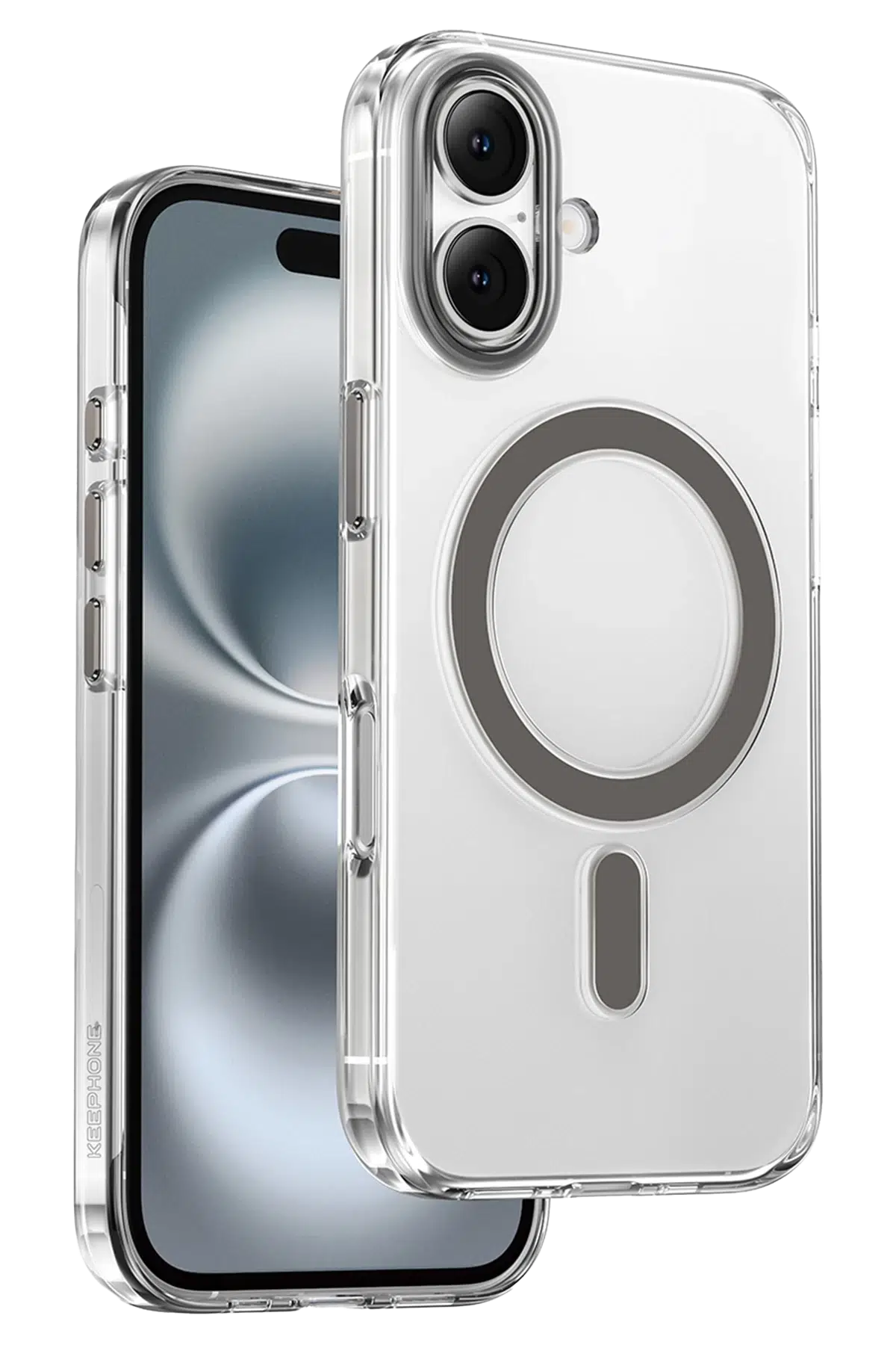 Keephone Apple iPhone 16 Aurora Şeffaf Magsafe Kılıf - Natural Titanyum
