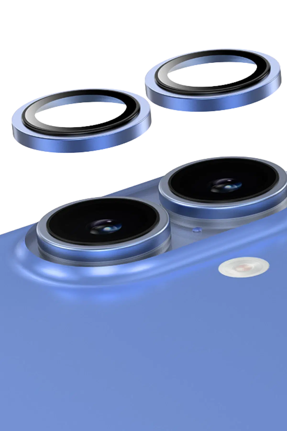 Keephone Apple iPhone 16 Capital Alüminyum AR Kamera Lens Koruyucu - Mavi