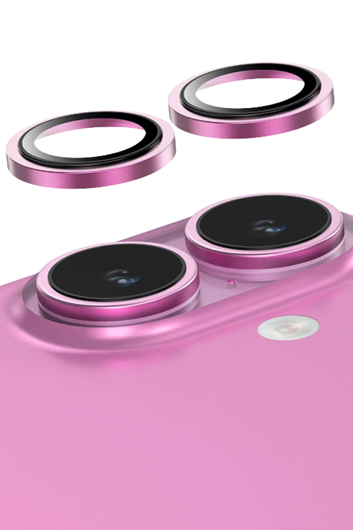 Keephone Apple iPhone 16 Capital Alüminyum AR Kamera Lens Koruyucu - Pembe