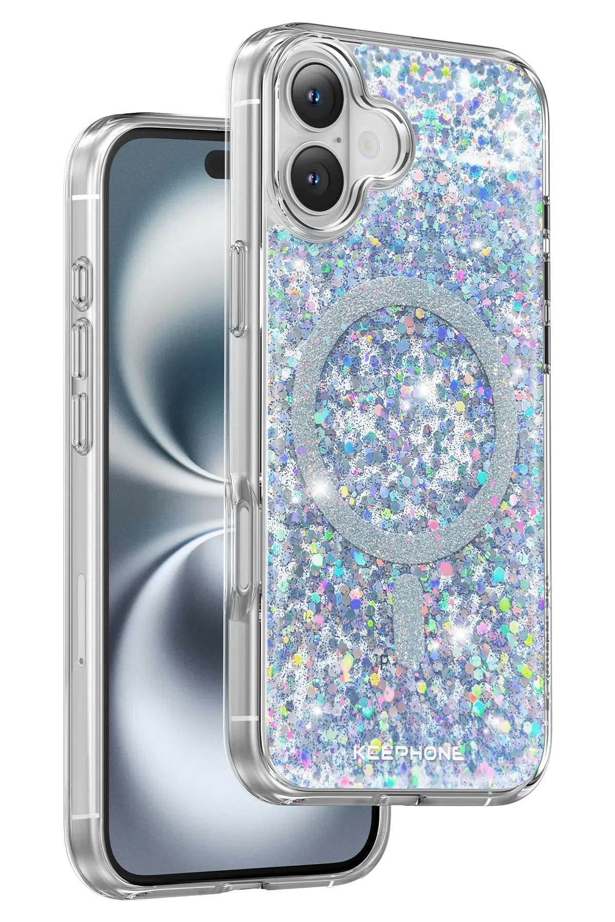 Keephone Apple iPhone 16 Plus Interstellar Glitter Magsafe Kılıf - Mavi