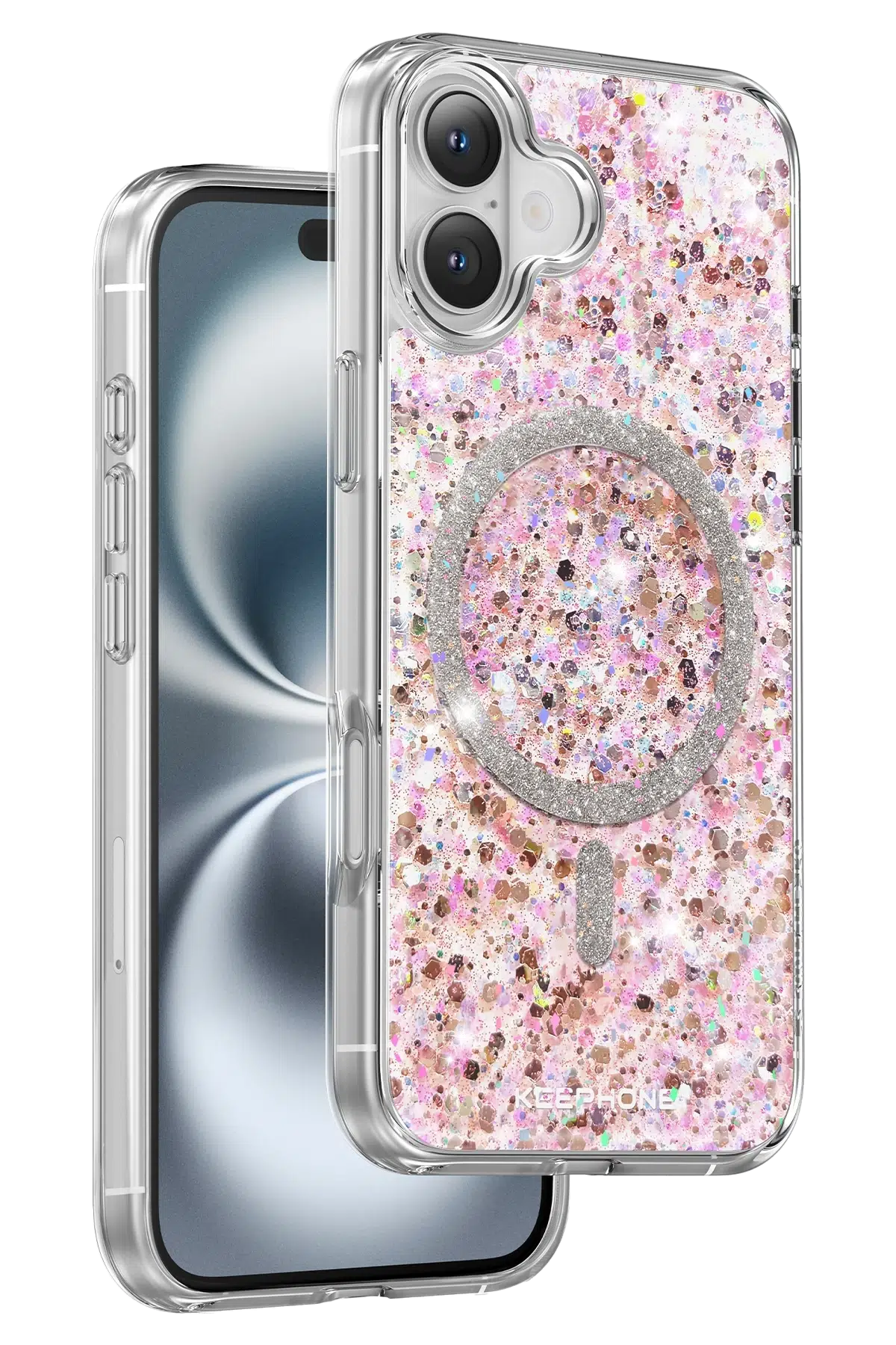 Keephone Apple iPhone 16 Plus Interstellar Glitter Magsafe Kılıf - Pembe