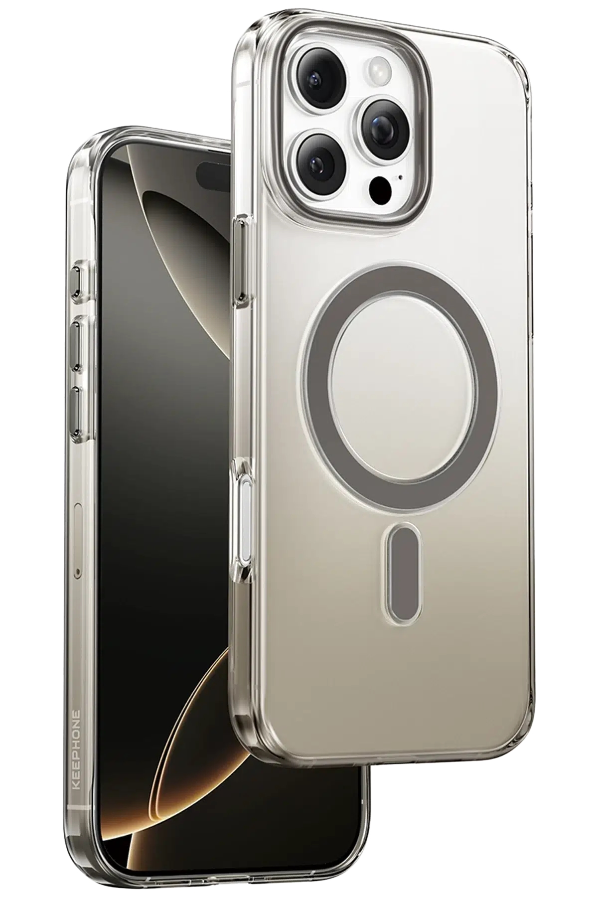 Keephone Apple iPhone 16 Pro Max Aurora Pro Magsafe Kılıf - Natural Titanyum