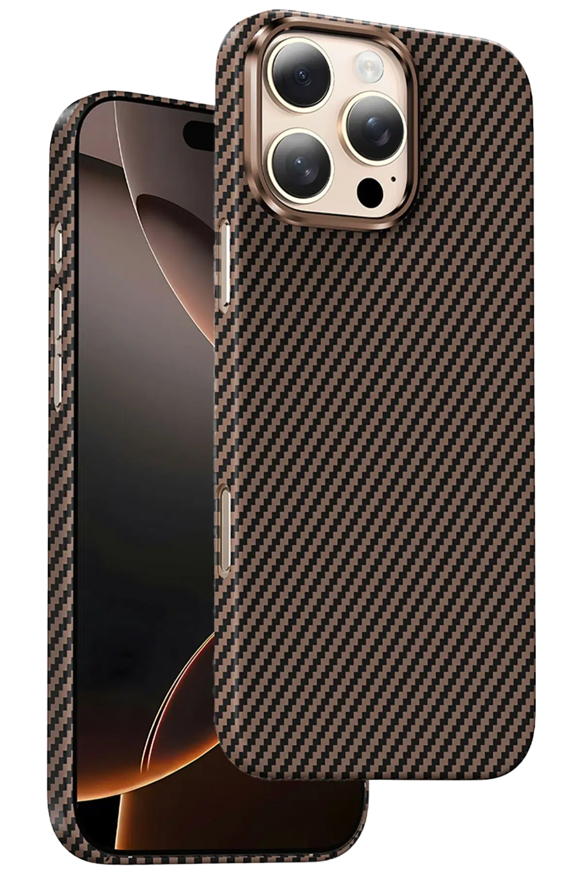 Keephone Apple iPhone 16 Pro Max Kevlar Magsafe Kılıf - Bronz