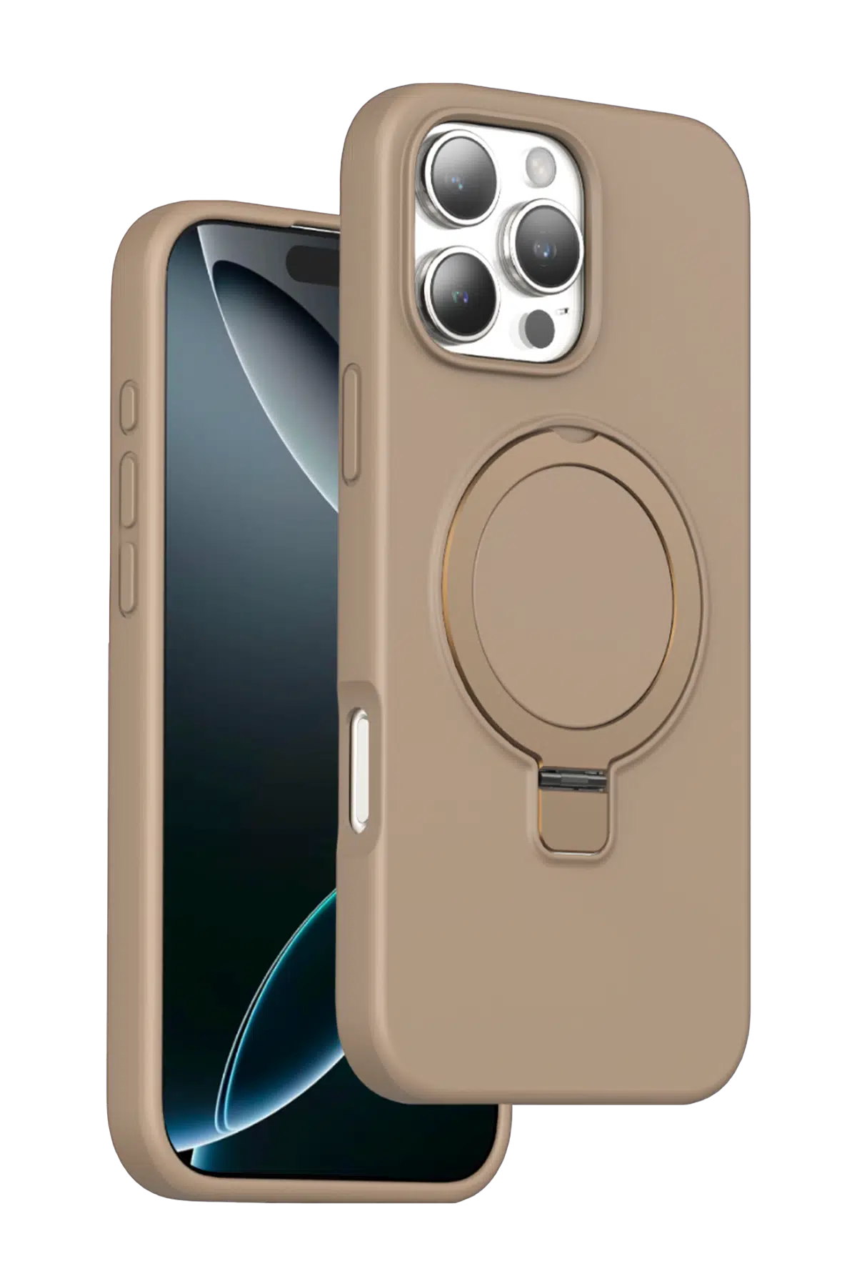 Keephone Apple iPhone 16 Pro Max Magi Pro Standlı Magsafe Kapak - Çöl Titanyum