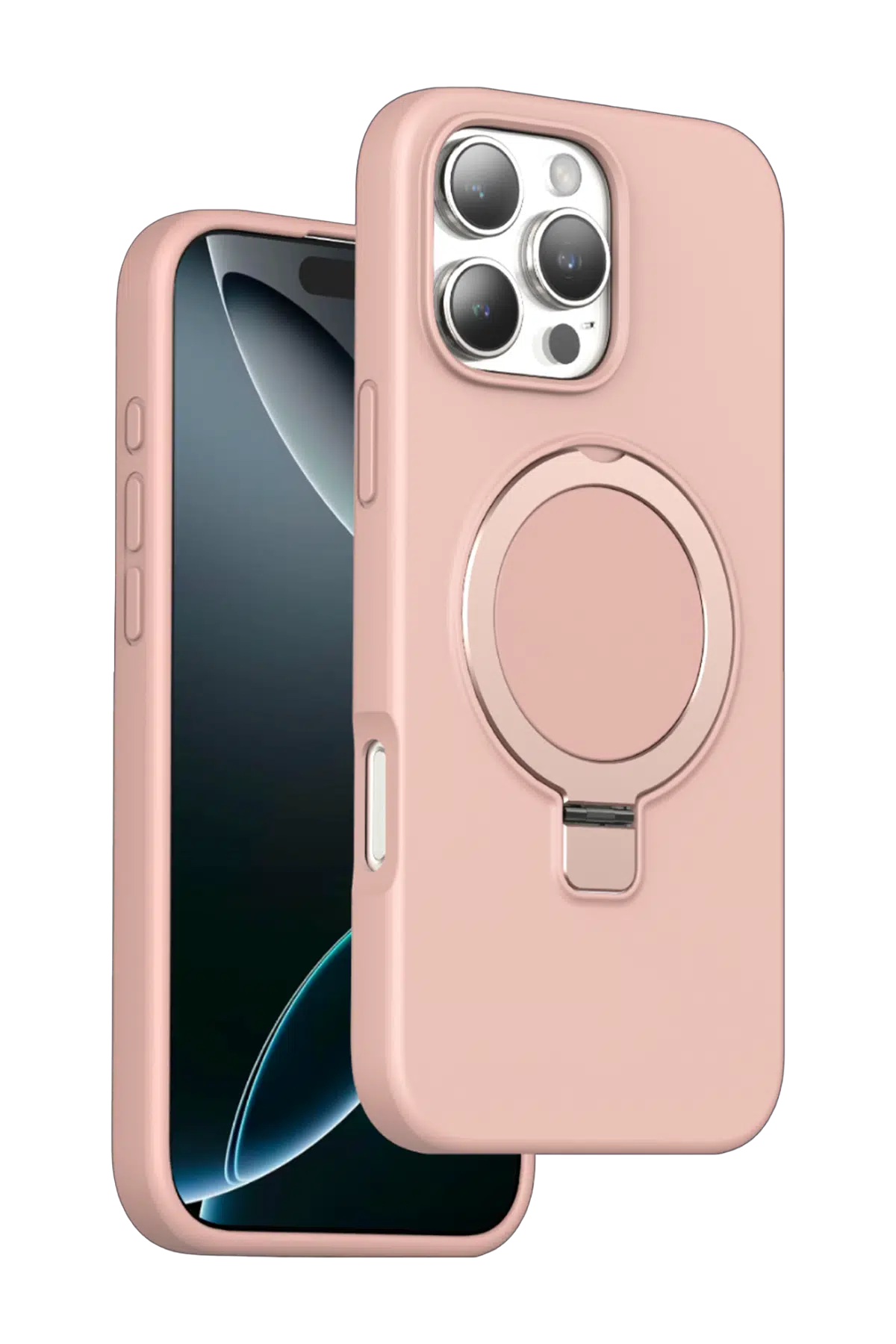 Keephone Apple iPhone 16 Pro Max Magi Pro Standlı Magsafe Kapak - Pembe