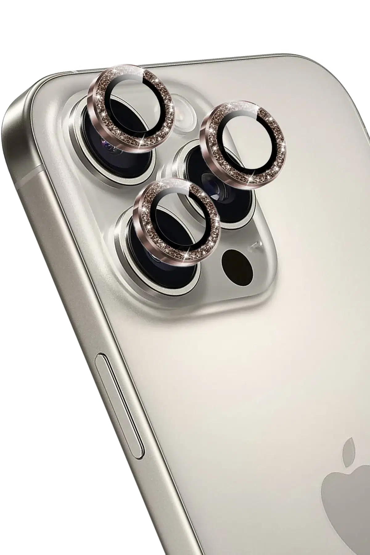 Keephone Apple iPhone 16 Pro Max Maria Simli Kamera Lens Koruyucu - Çöl Titanyum