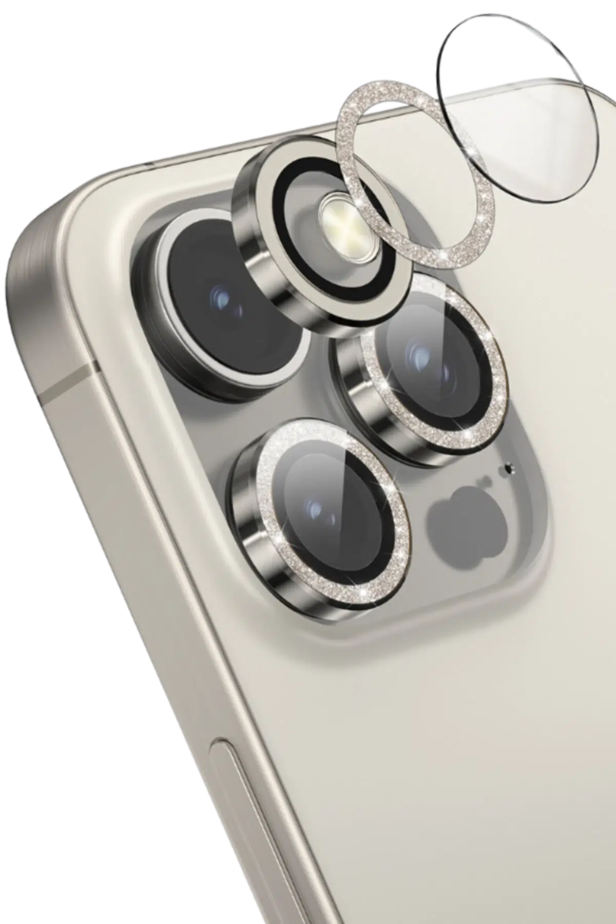 Keephone Apple iPhone 16 Pro Max Maria Simli Kamera Lens Koruyucu - Titanyum