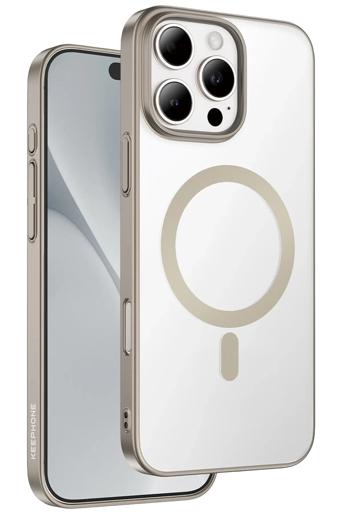 Keephone Apple iPhone 16 Pro Max Skingrip Magsafe Kılıf - Natural Titanyum