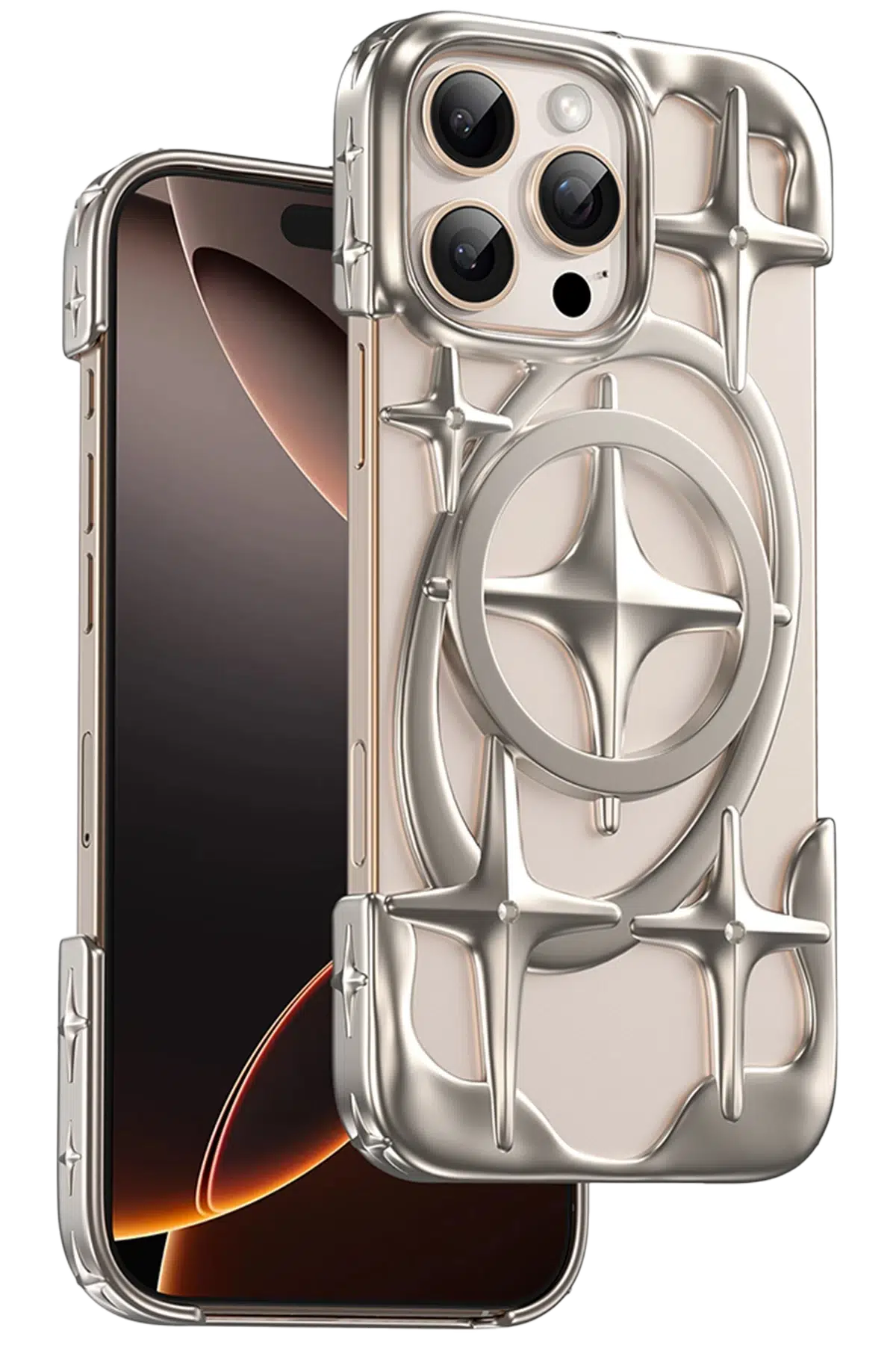 Keephone Apple iPhone 16 Pro Max Stella Magsafe Kılıf - Gold
