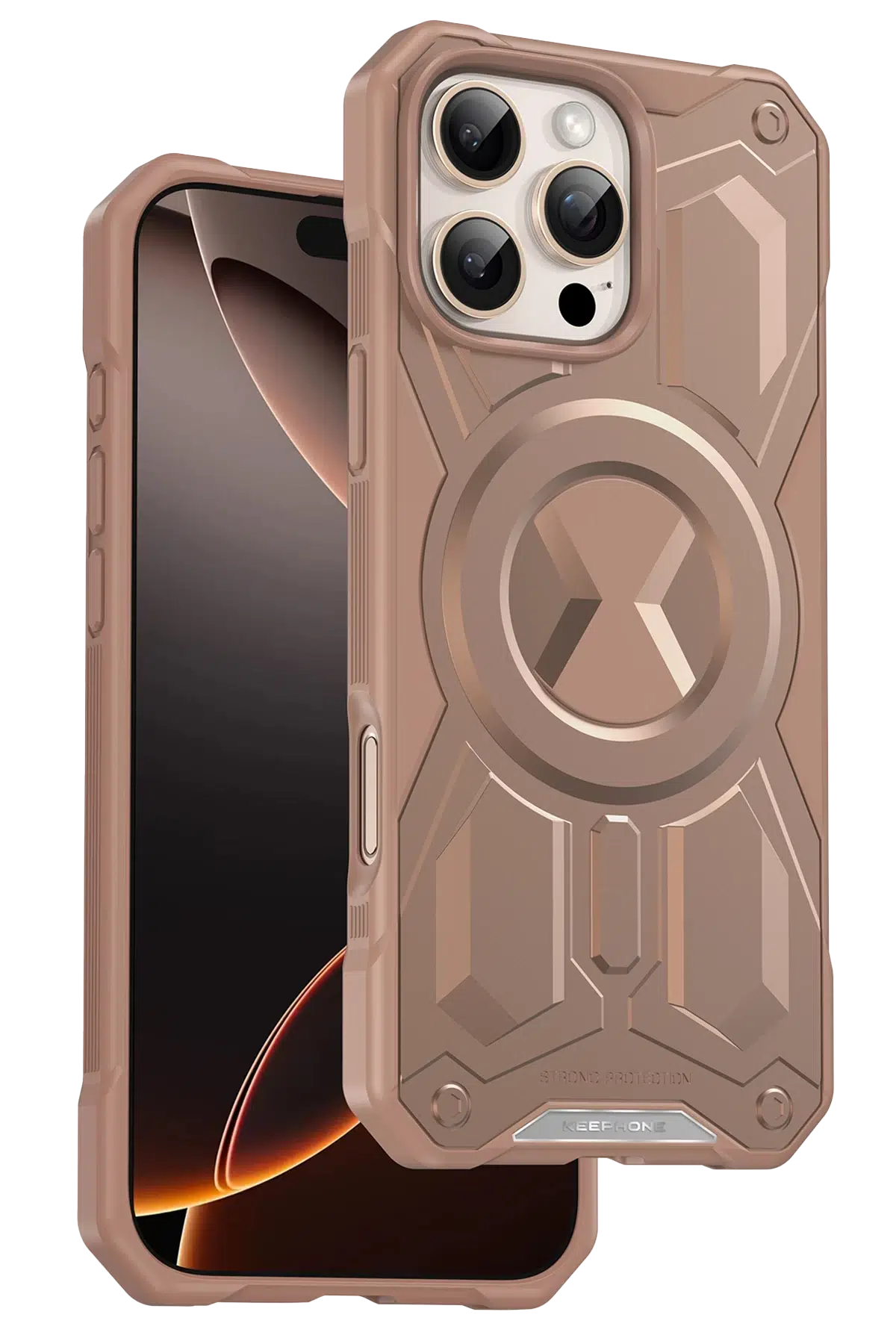 Keephone Apple iPhone 16 Pro Monarch Magsafe Kılıf - Çöl Titanyum