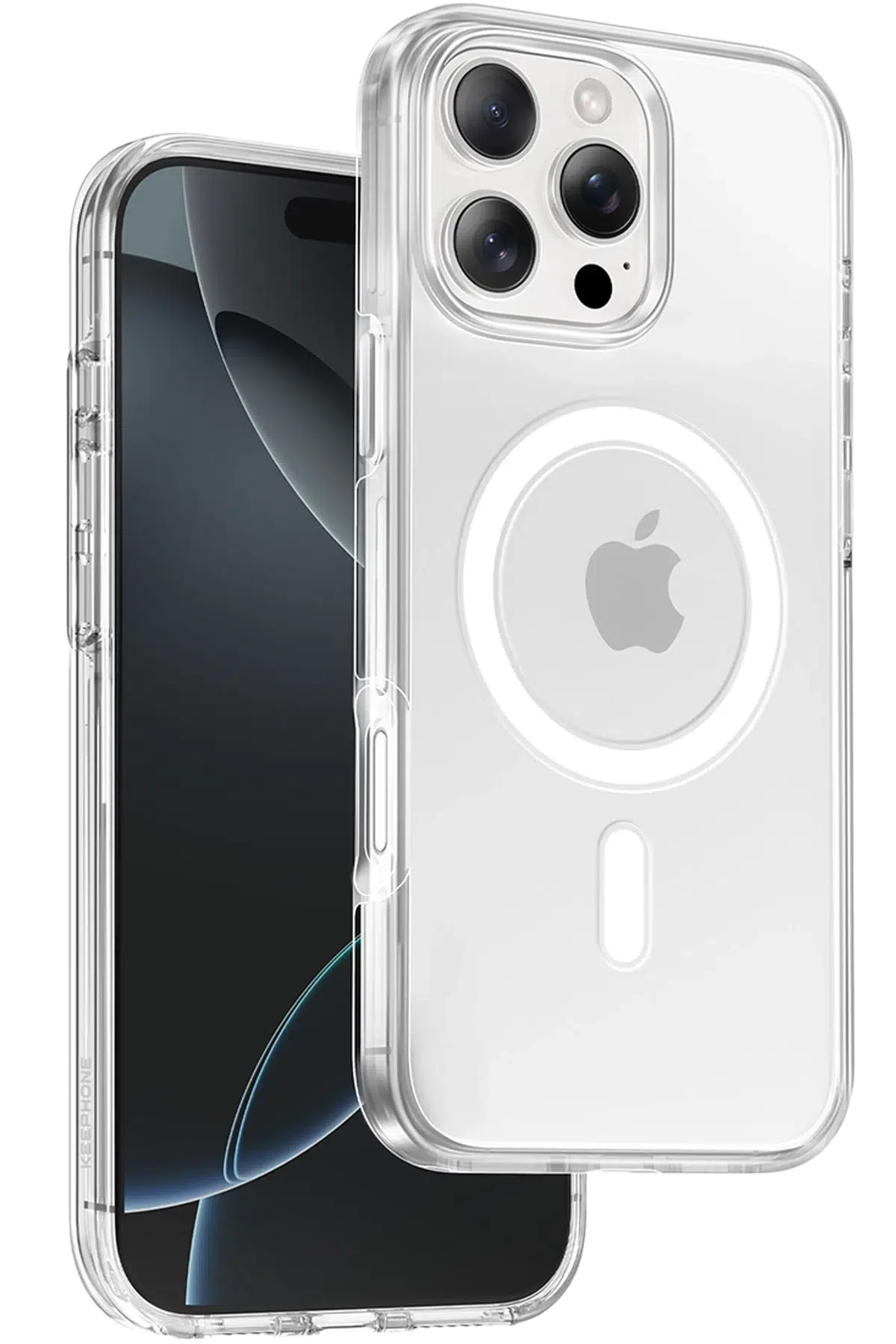 Keephone Apple iPhone 16 Pro Non Yellow Şeffaf Magsafe Kılıf - Şeffaf