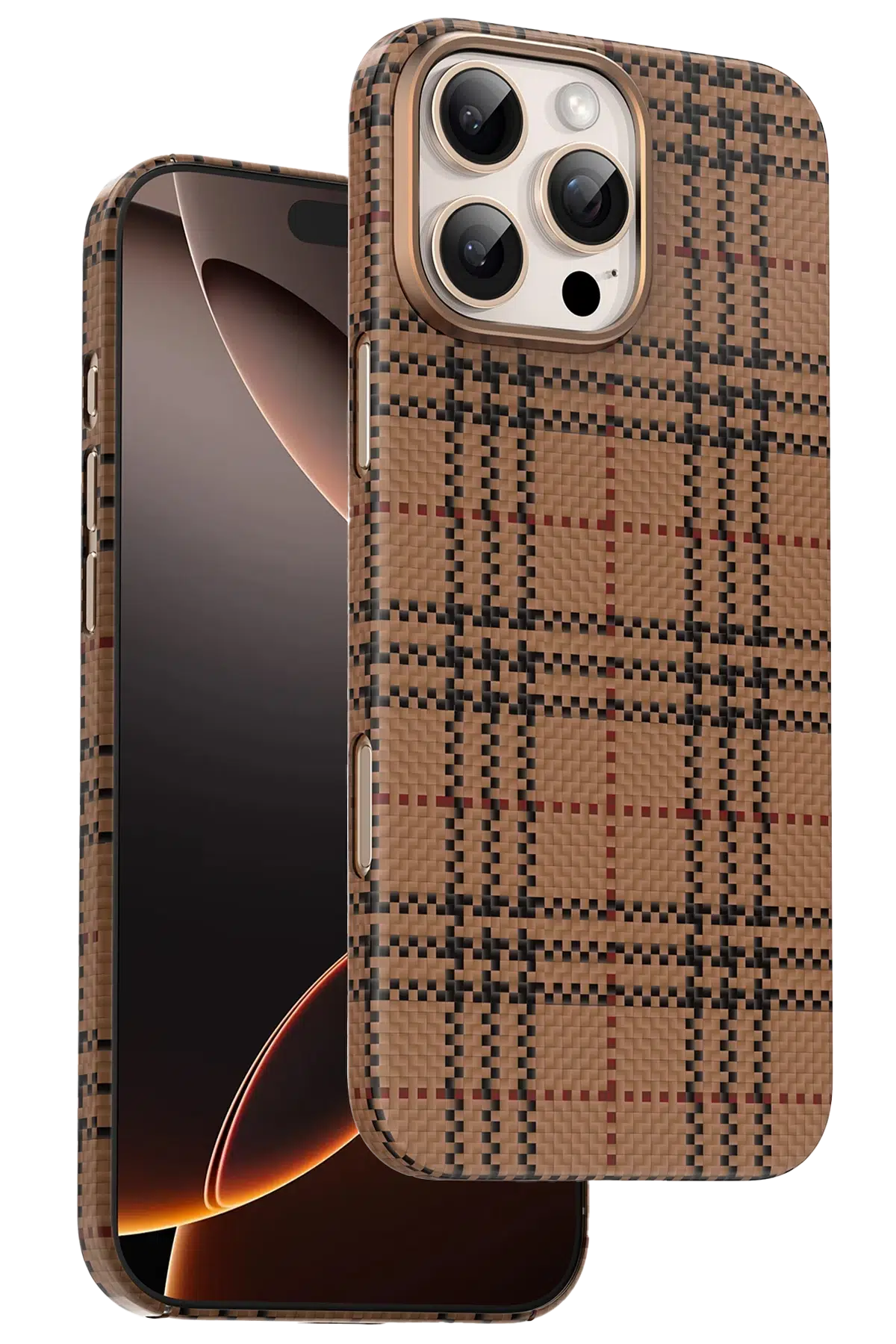 Keephone Apple iPhone 16 Pro Scots Kevlar Magsafe Kılıf - Çöl Titanyum