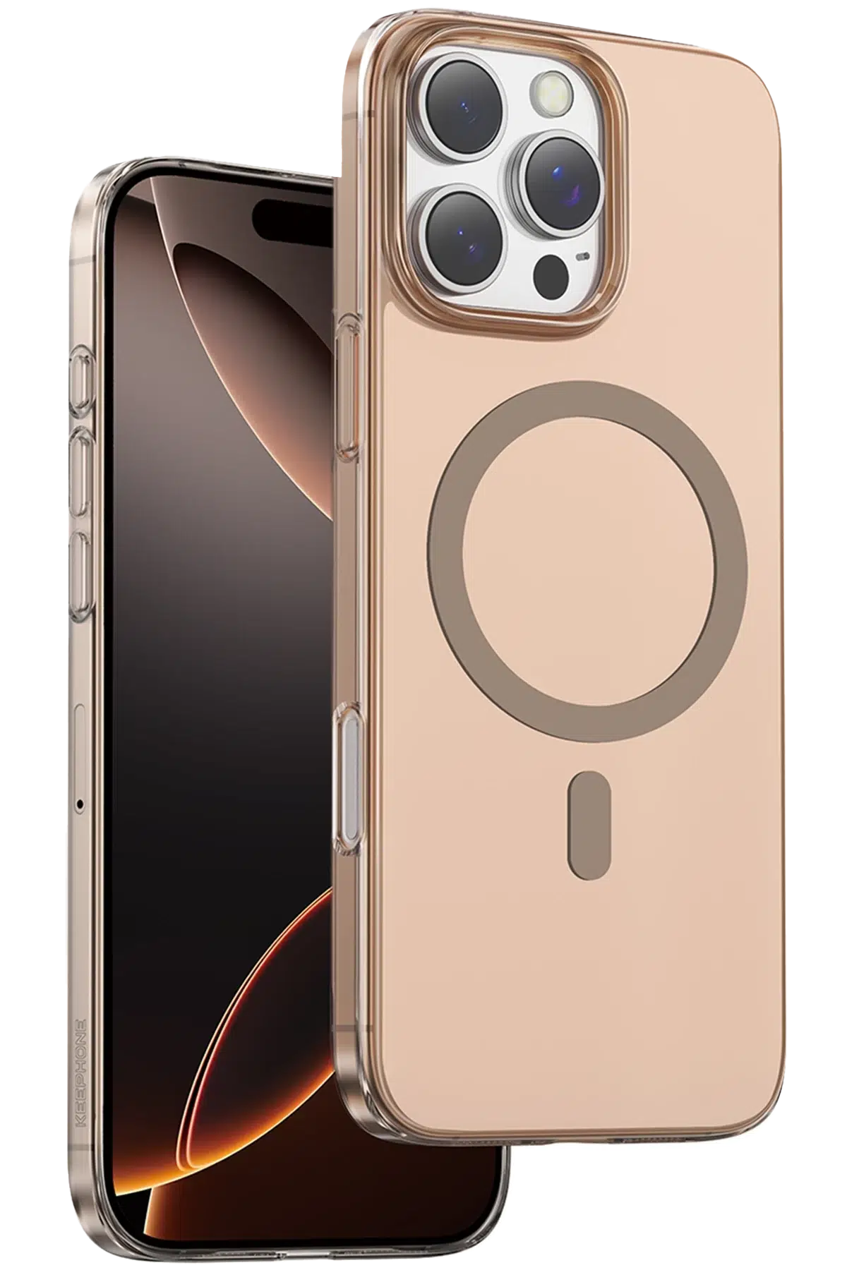 Keephone Apple iPhone 16 Pro X-Crystal Slim Magsafe Kılıf - Çöl Titanyum