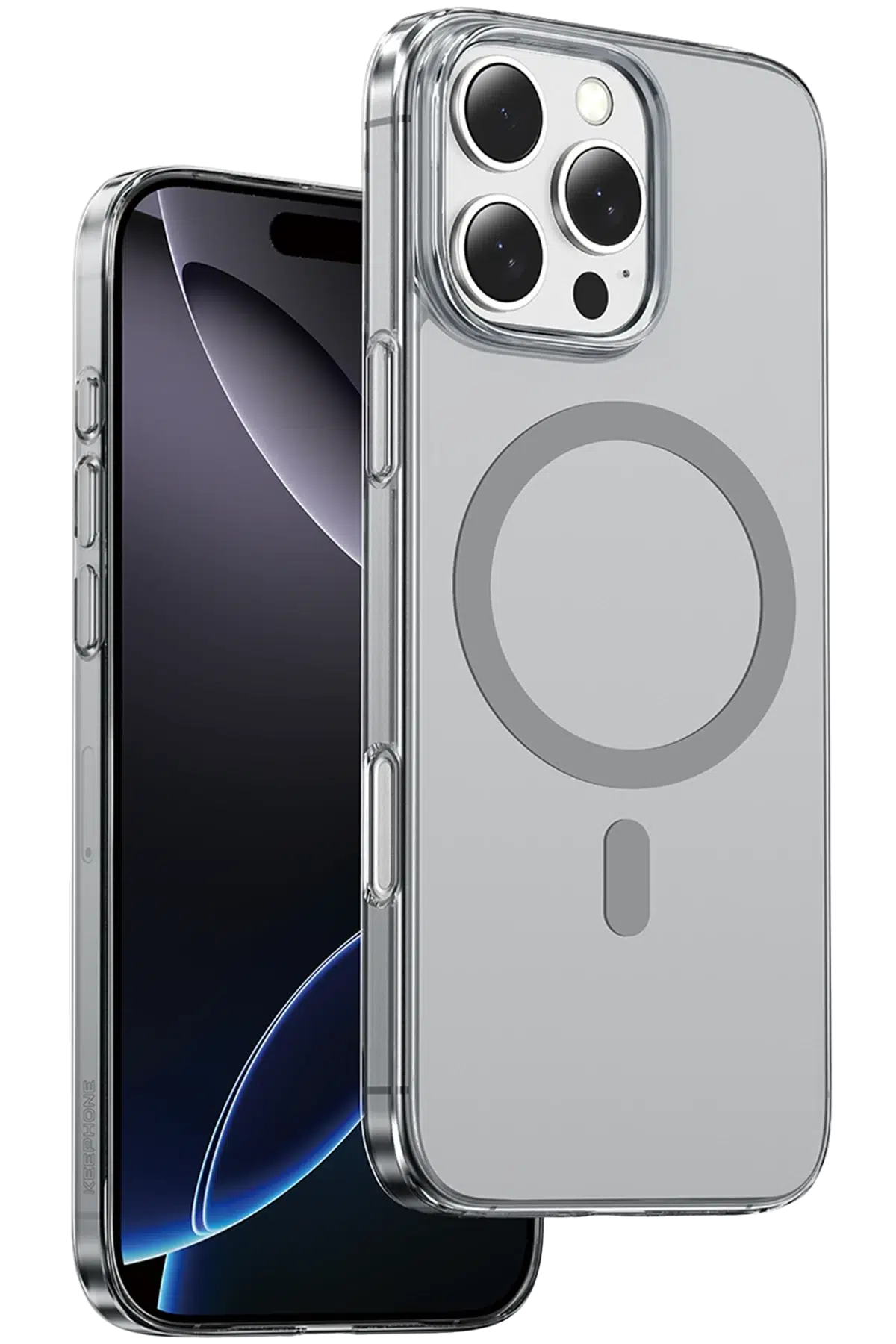Keephone Apple iPhone 16 Pro X-Crystal Slim Magsafe Kılıf - Natural Grey