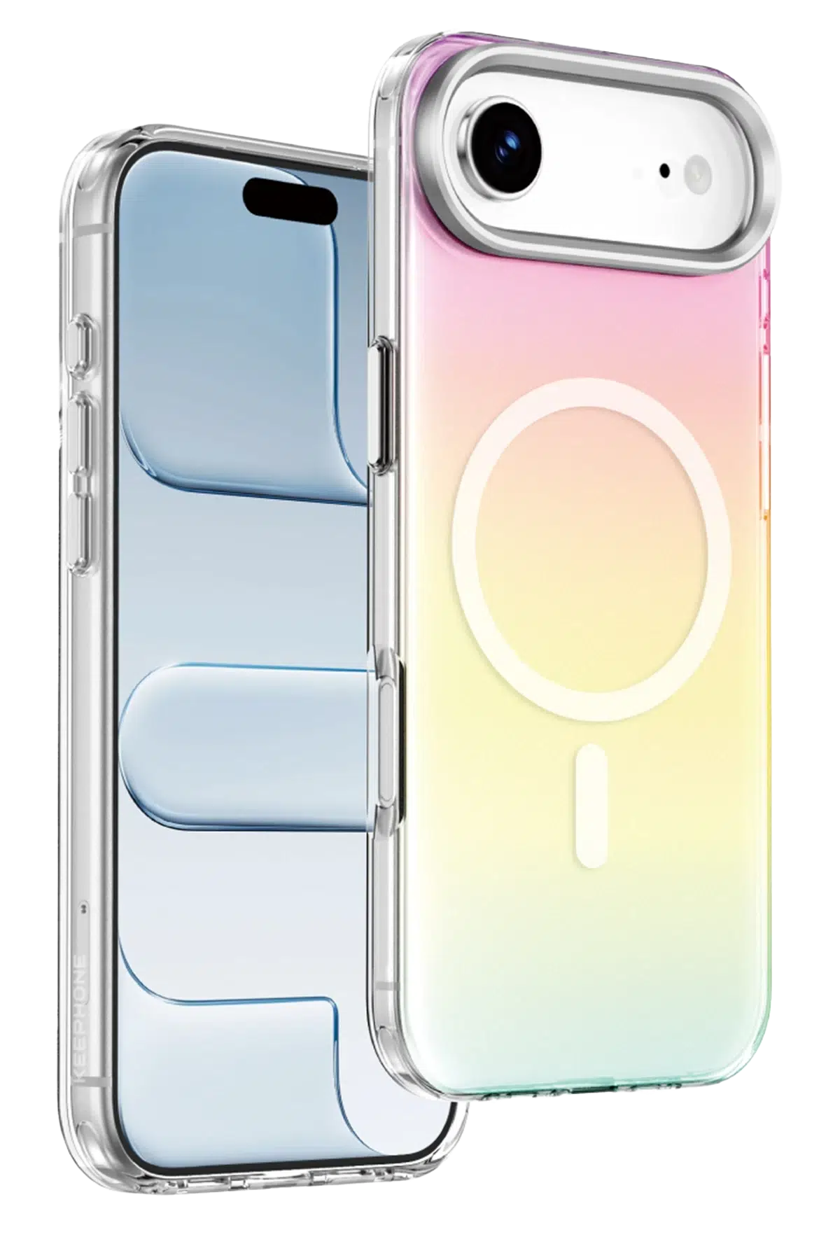 Keephone Apple iPhone 17 Air Rainbow Magsafe Kapak - Gümüş