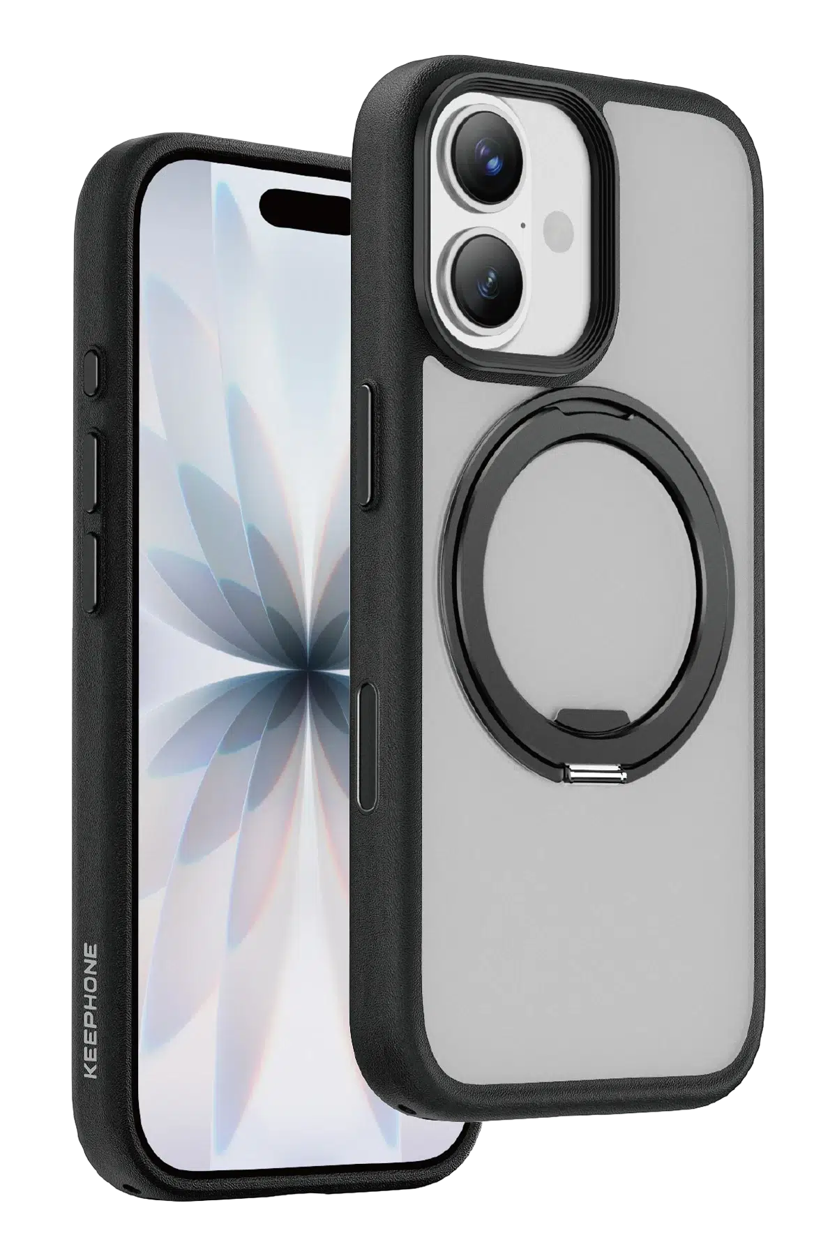 Keephone Apple iPhone 17 Omega Magsafe Standlı Kapak - Siyah