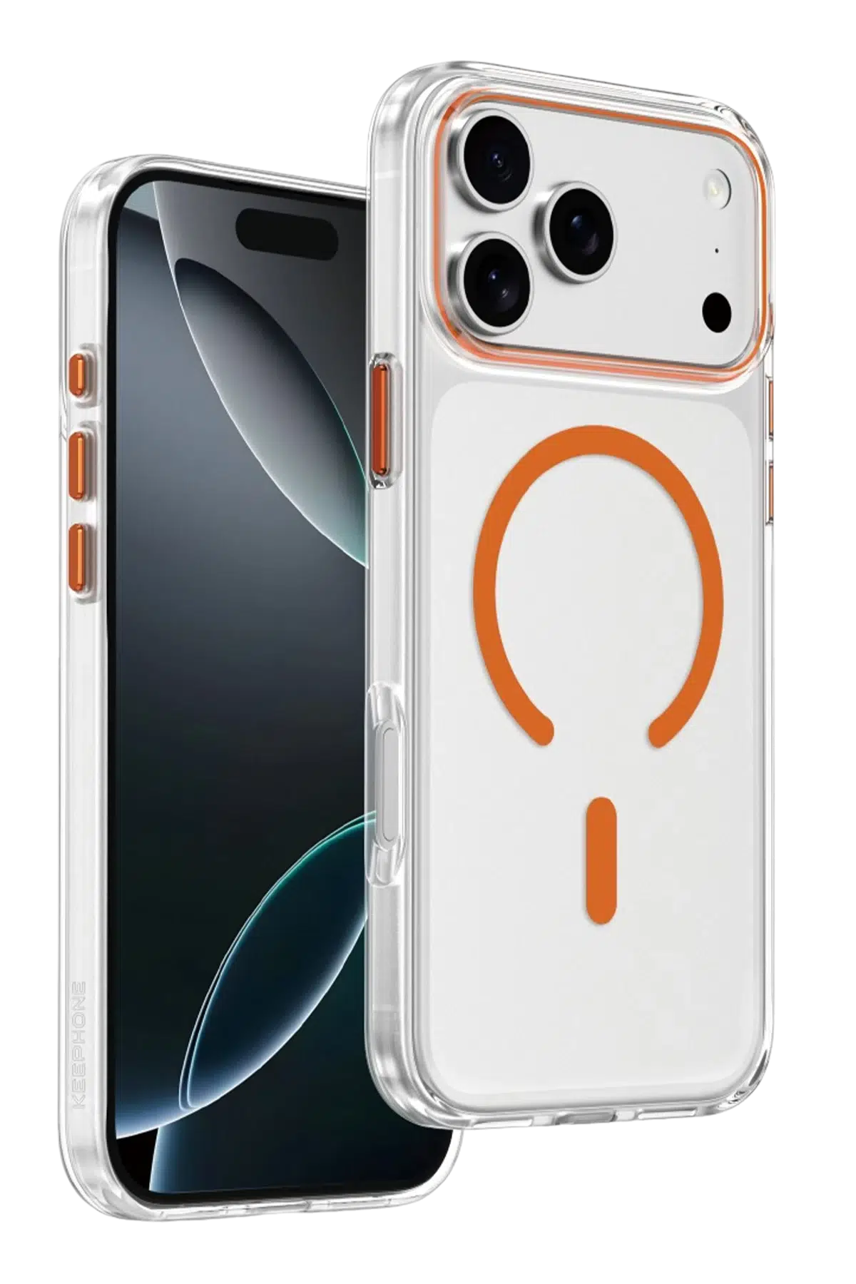 Keephone Apple iPhone 17 Pro Aurora Şeffaf Magsafe Kılıf - Turuncu