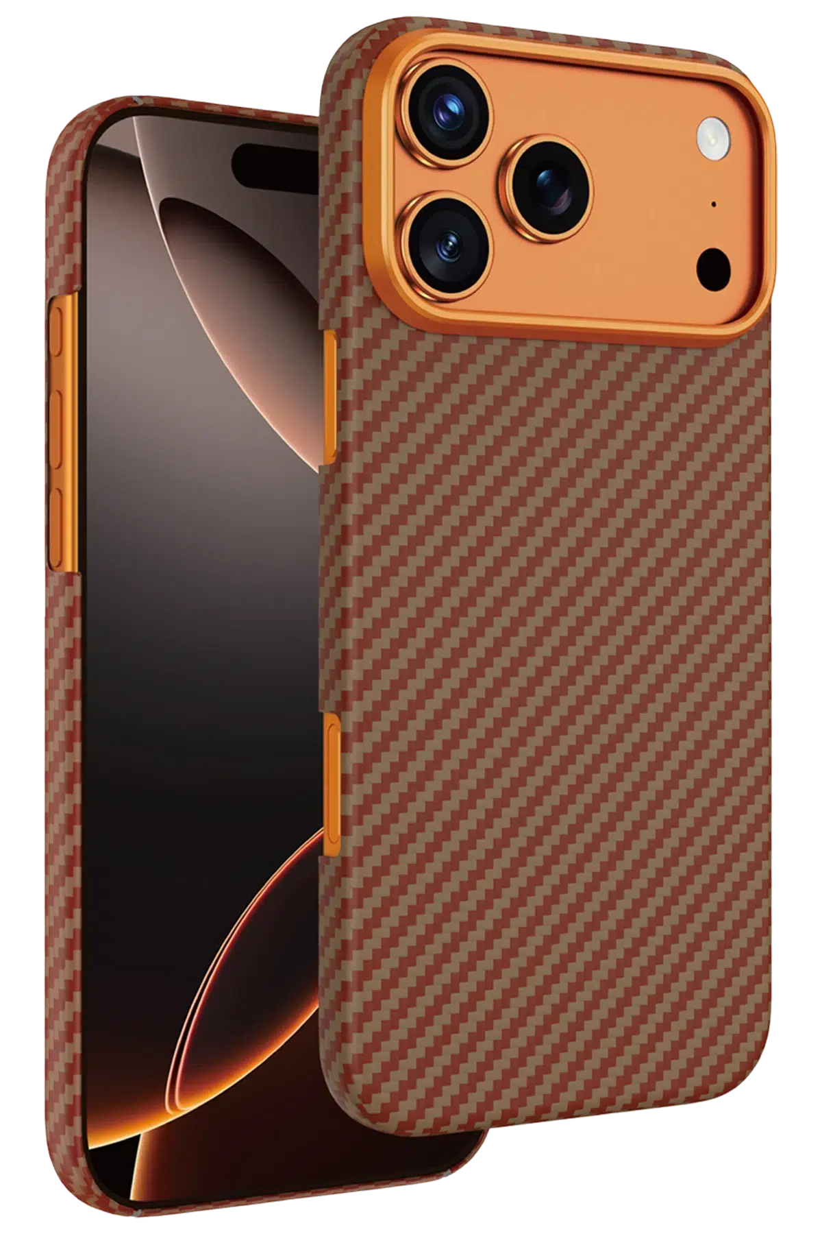Keephone Apple iPhone 17 Pro Kevlar Diago Magsafe Kılıf - Turuncu