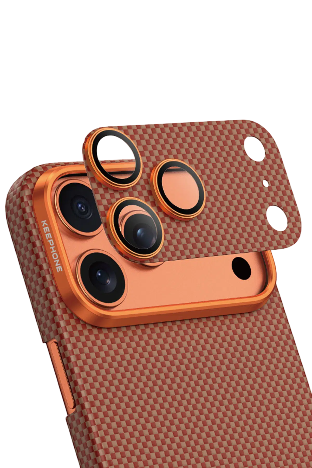 Keephone Apple iPhone 17 Pro Kevlar Kamera Lens - Turuncu