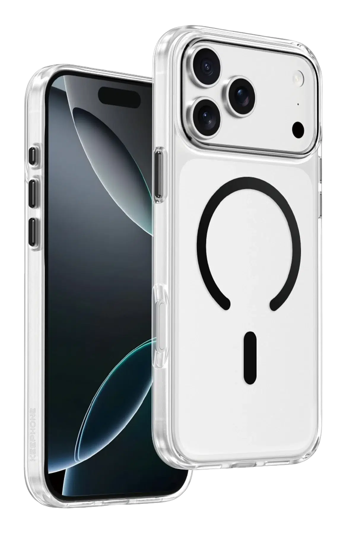 Keephone Apple iPhone 17 Pro Max Aurora Şeffaf Magsafe Kılıf - Siyah