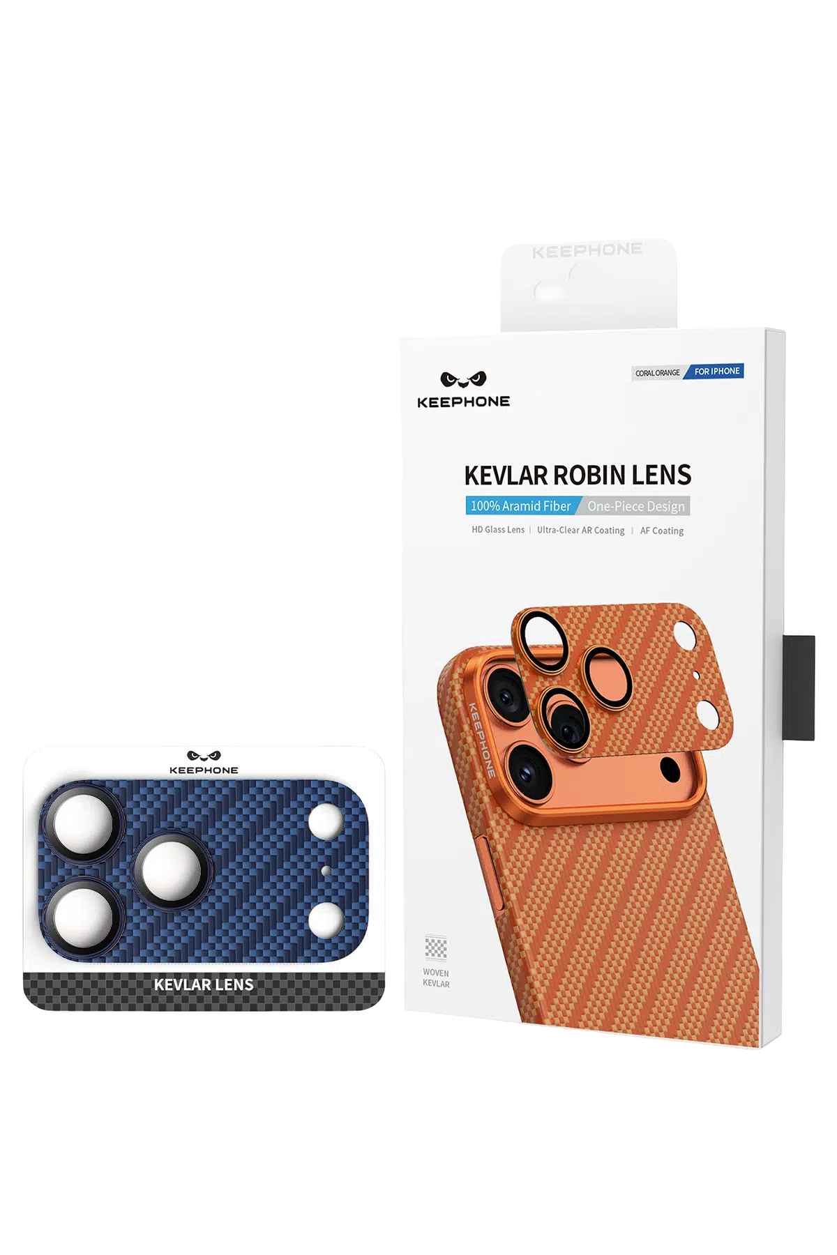 Keephone Apple iPhone 17 Pro Max Kevlar Robin Kamera Lens Koruyucu - Lacivert