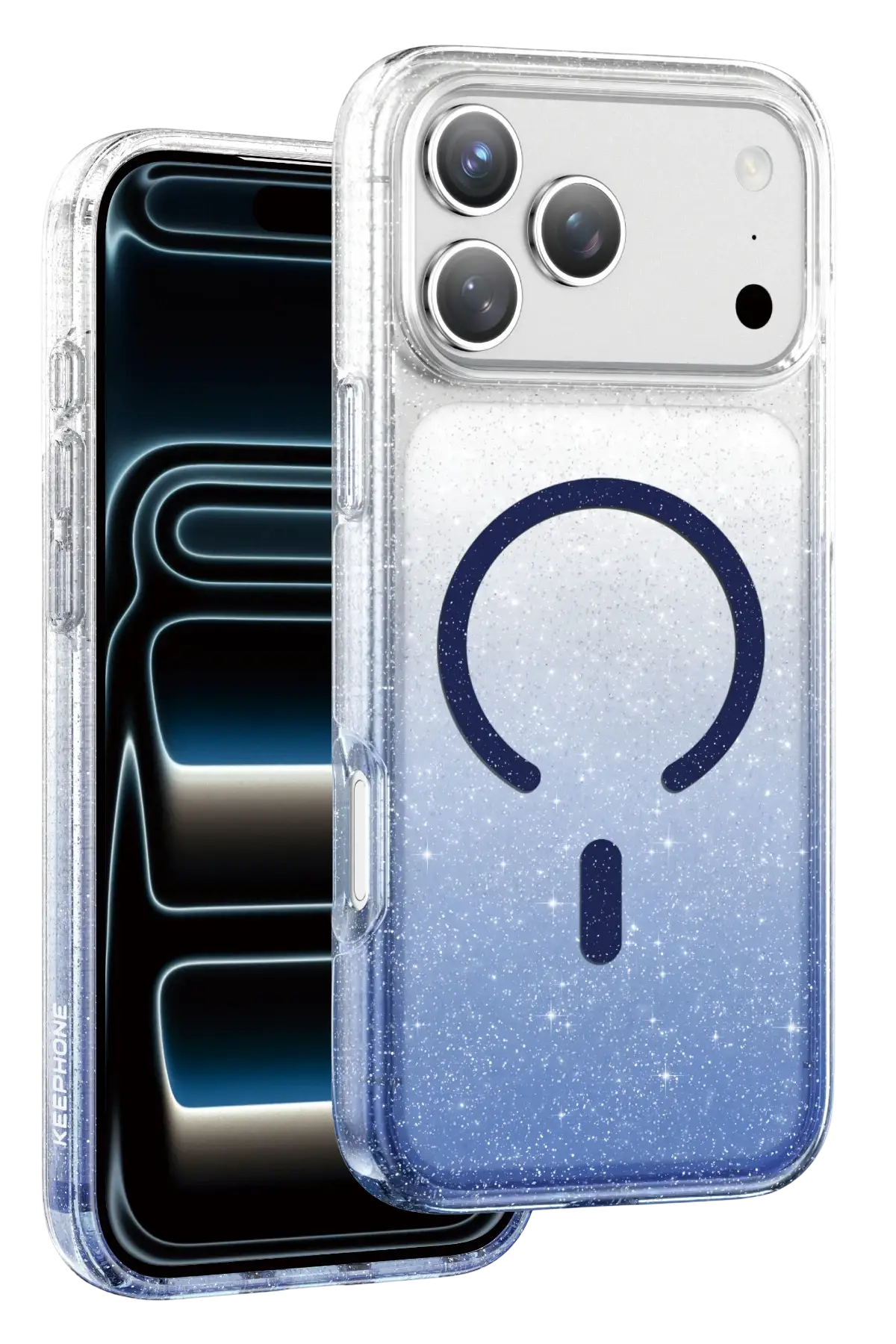 Keephone Apple iPhone 17 Pro Max Lillian Simli Magsafe Kılıf - Mavi
