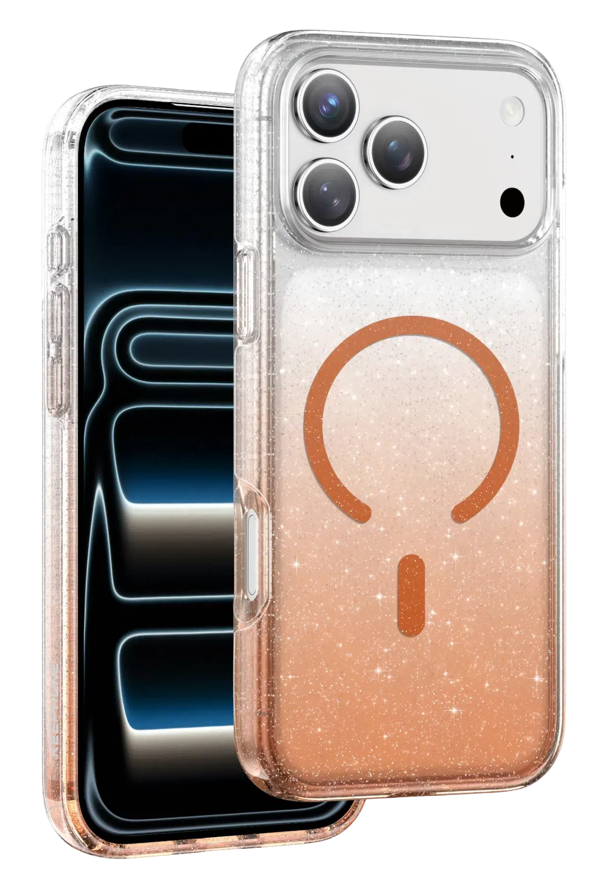 Keephone Apple iPhone 17 Pro Max Lillian Simli Magsafe Kılıf - Turuncu