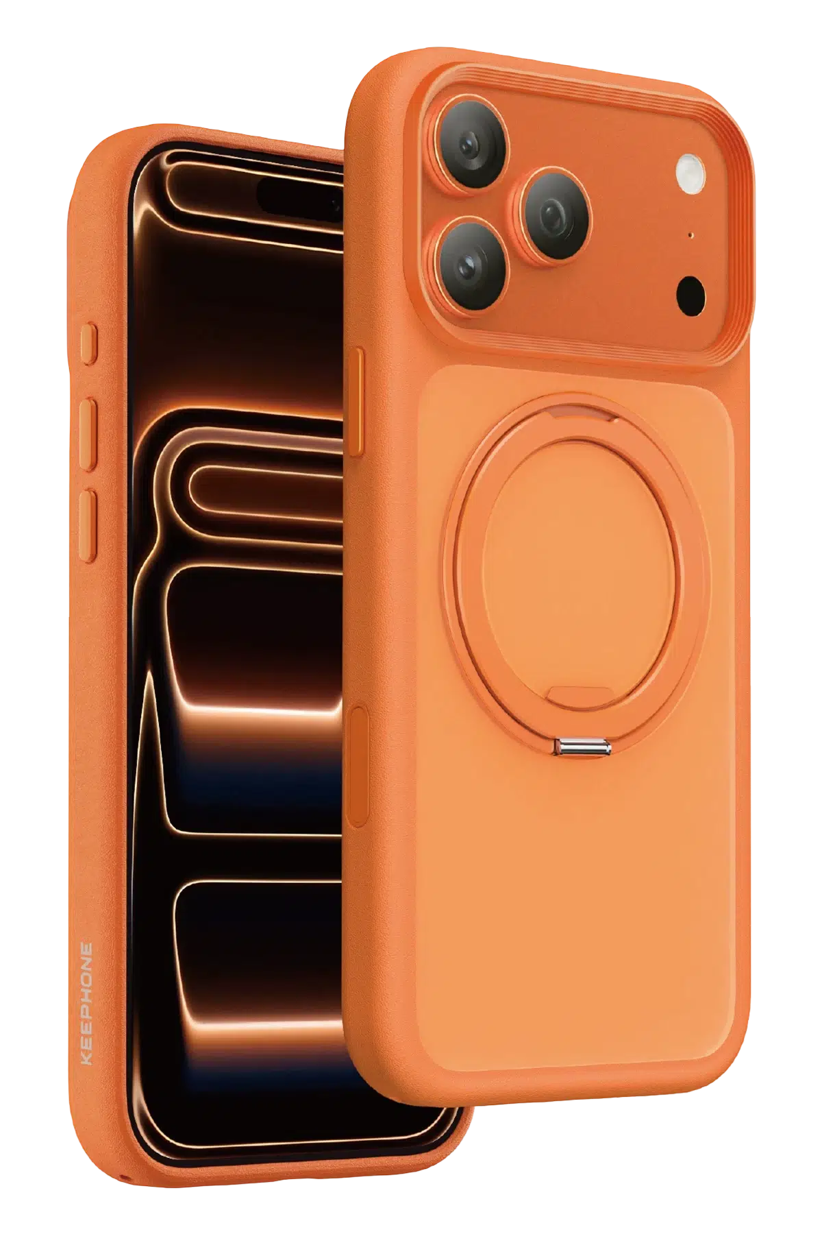 Keephone Apple iPhone 17 Pro Max Omega Magsafe Standlı Kapak - Turuncu