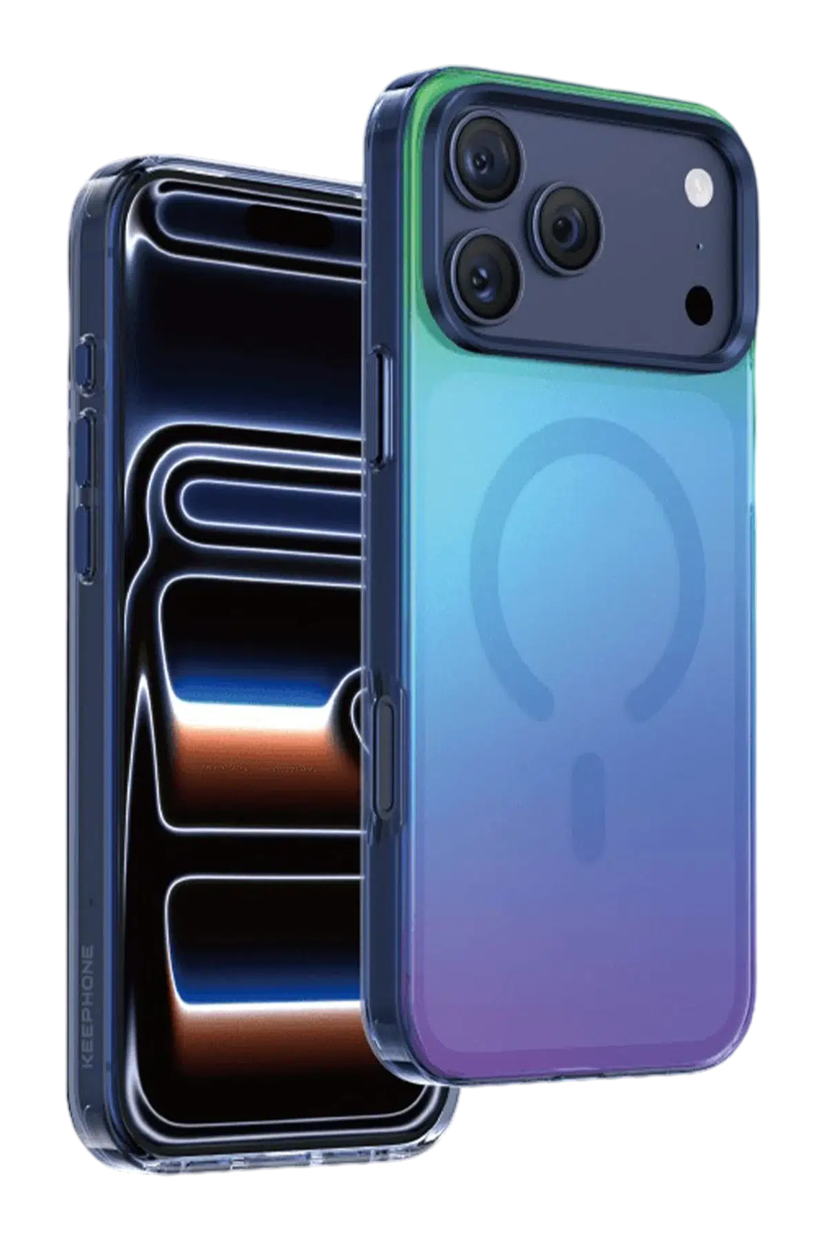 Keephone Apple iPhone 17 Pro Max Rainbow Magsafe Kapak - Mavi